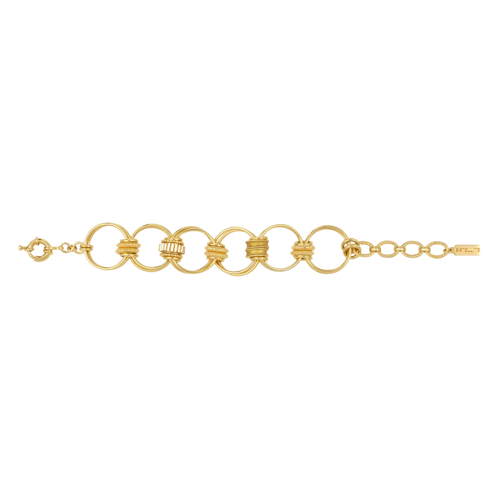 Alicudi Gold-Plated Metal Enamel And Japanese Seed Bead Rings Bracelet