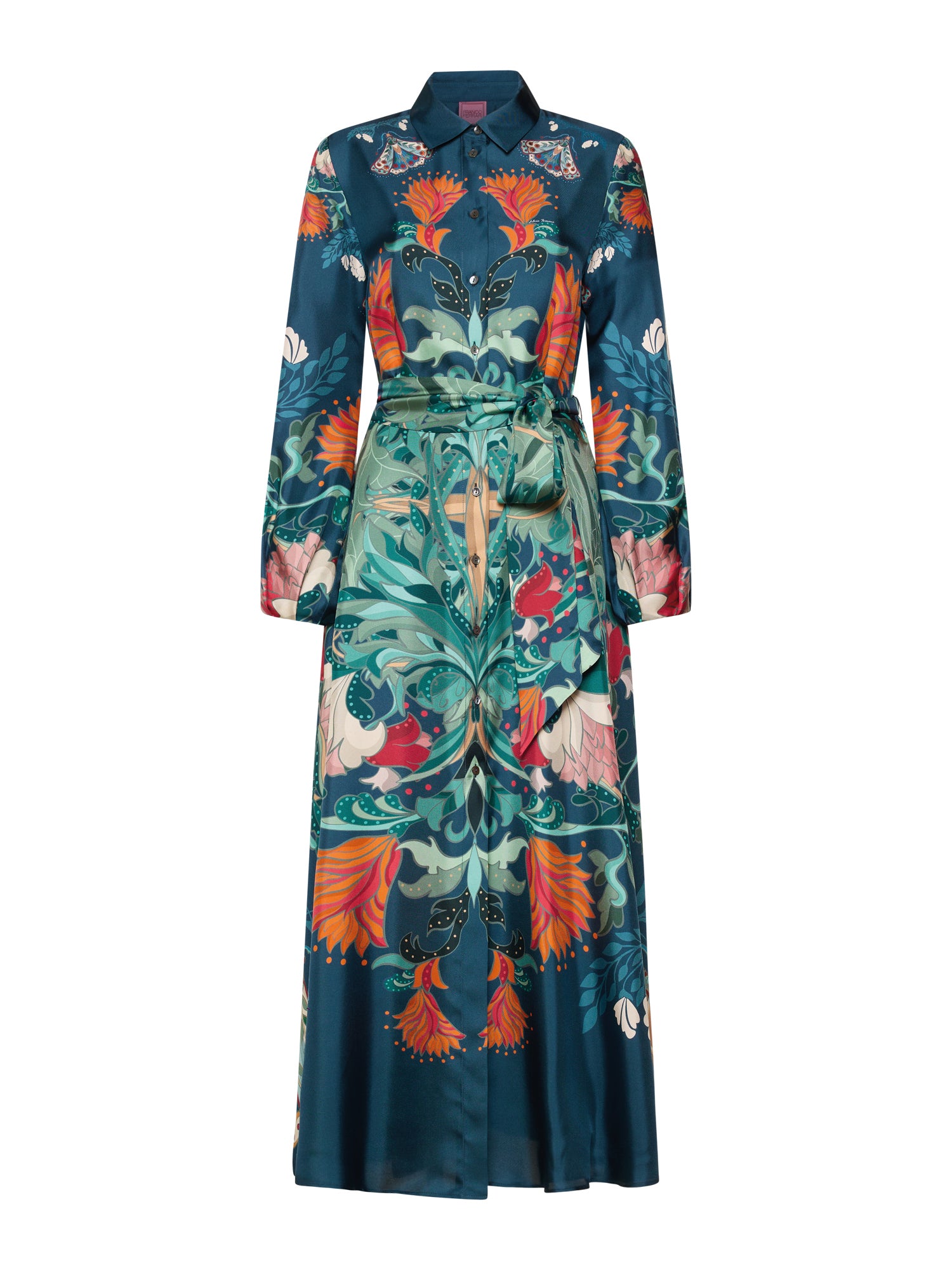 Silk Dress Moth Print Multicolor / Medium (M)