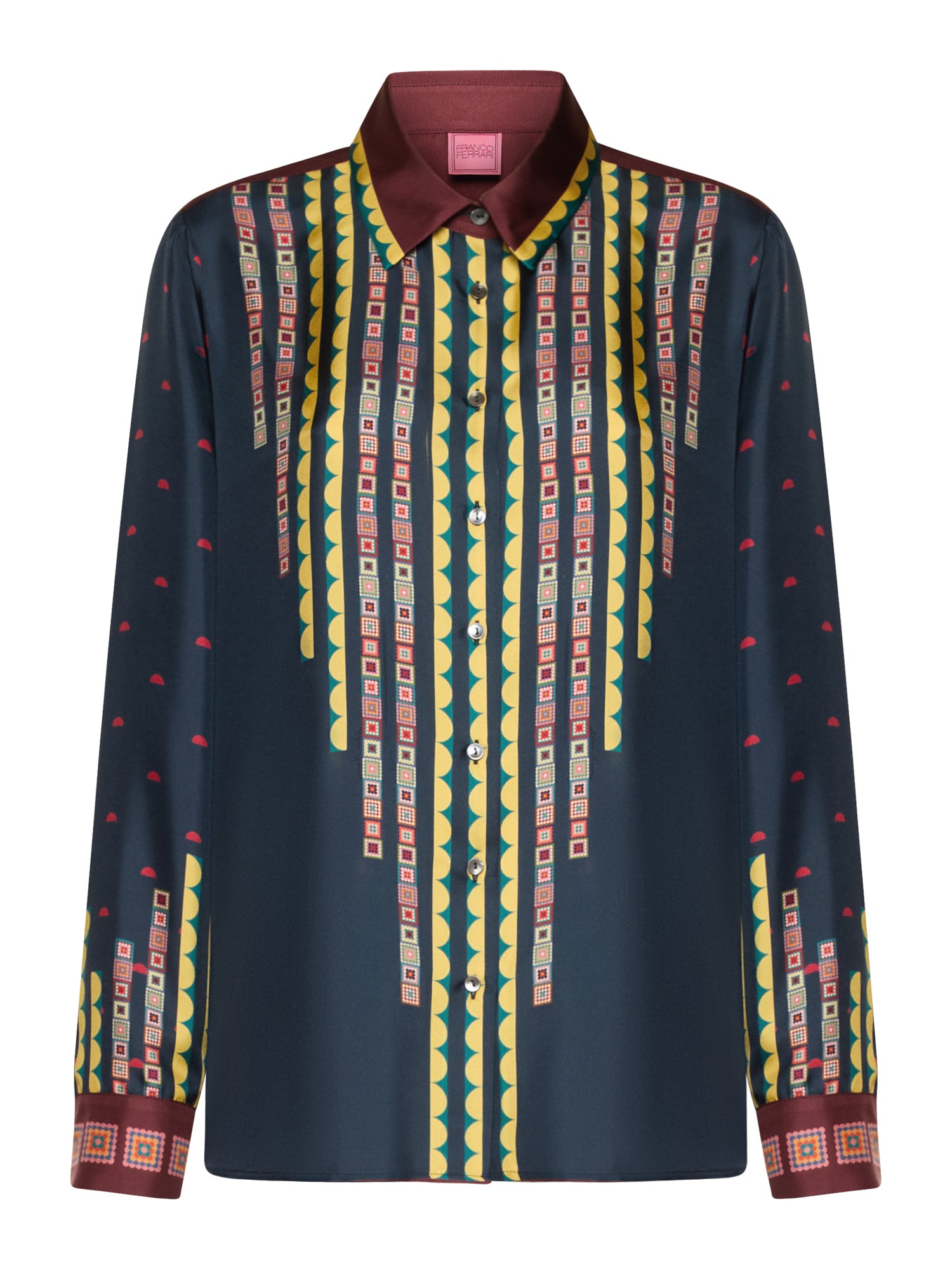 Silk Shirt Stripes & Flowers Print