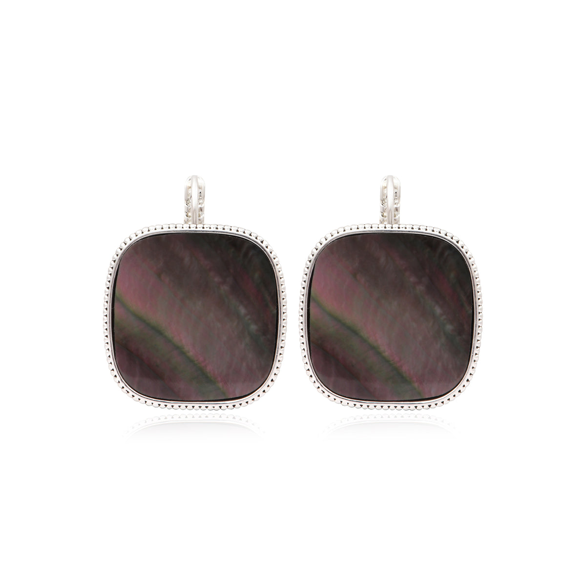 Ashanti square sleeper earrings – Grey