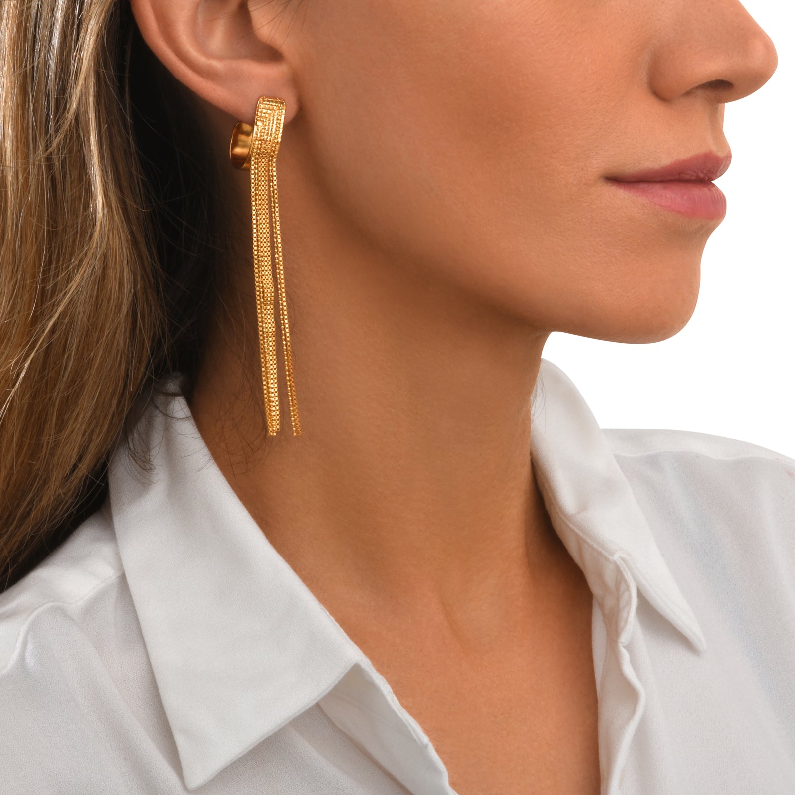Ashanti long pierced stud earrings