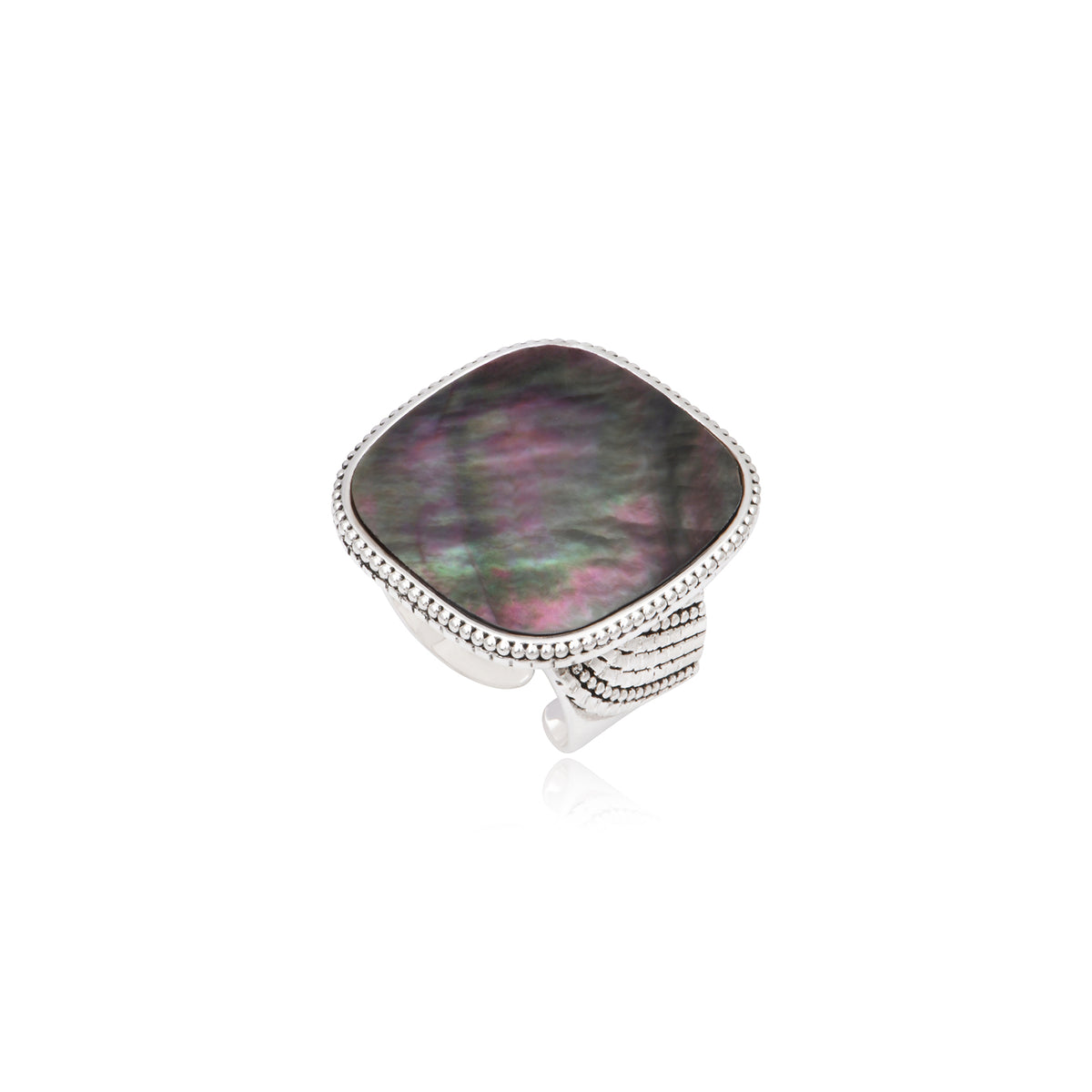 Ashanti Adjustable Square Ring – Grey