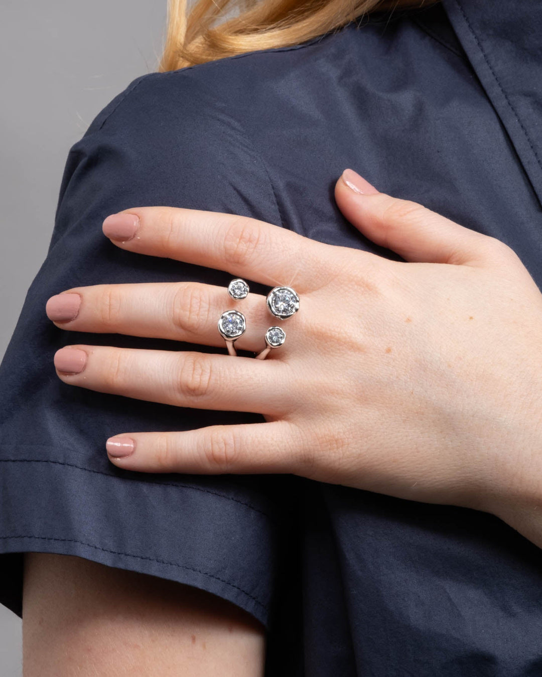 Asterales Silver Open Ring