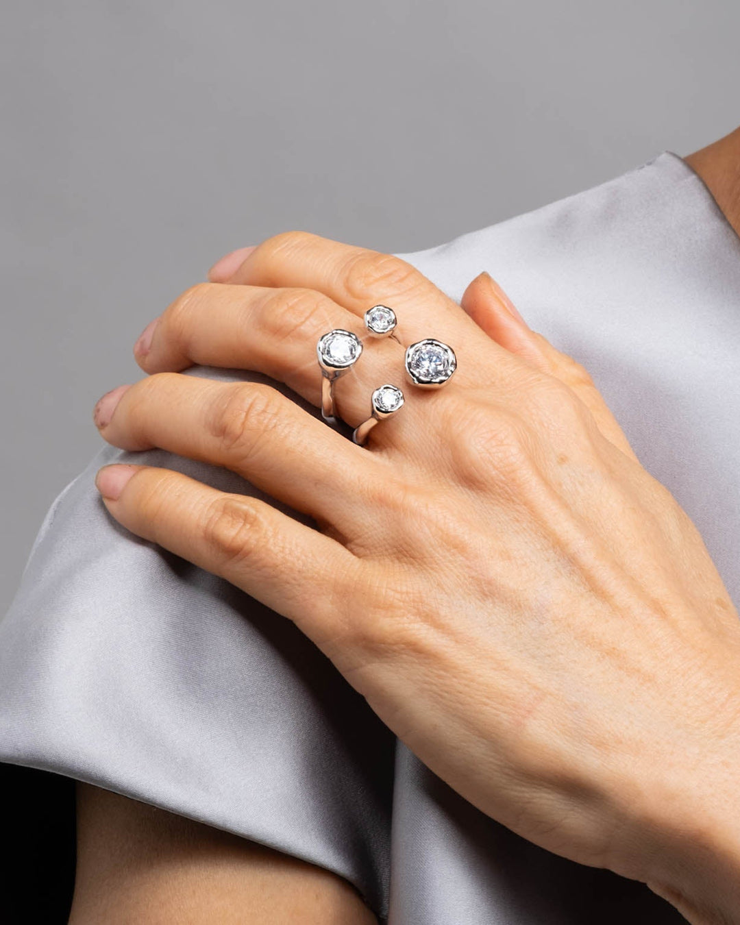 Asterales Silver Open Ring