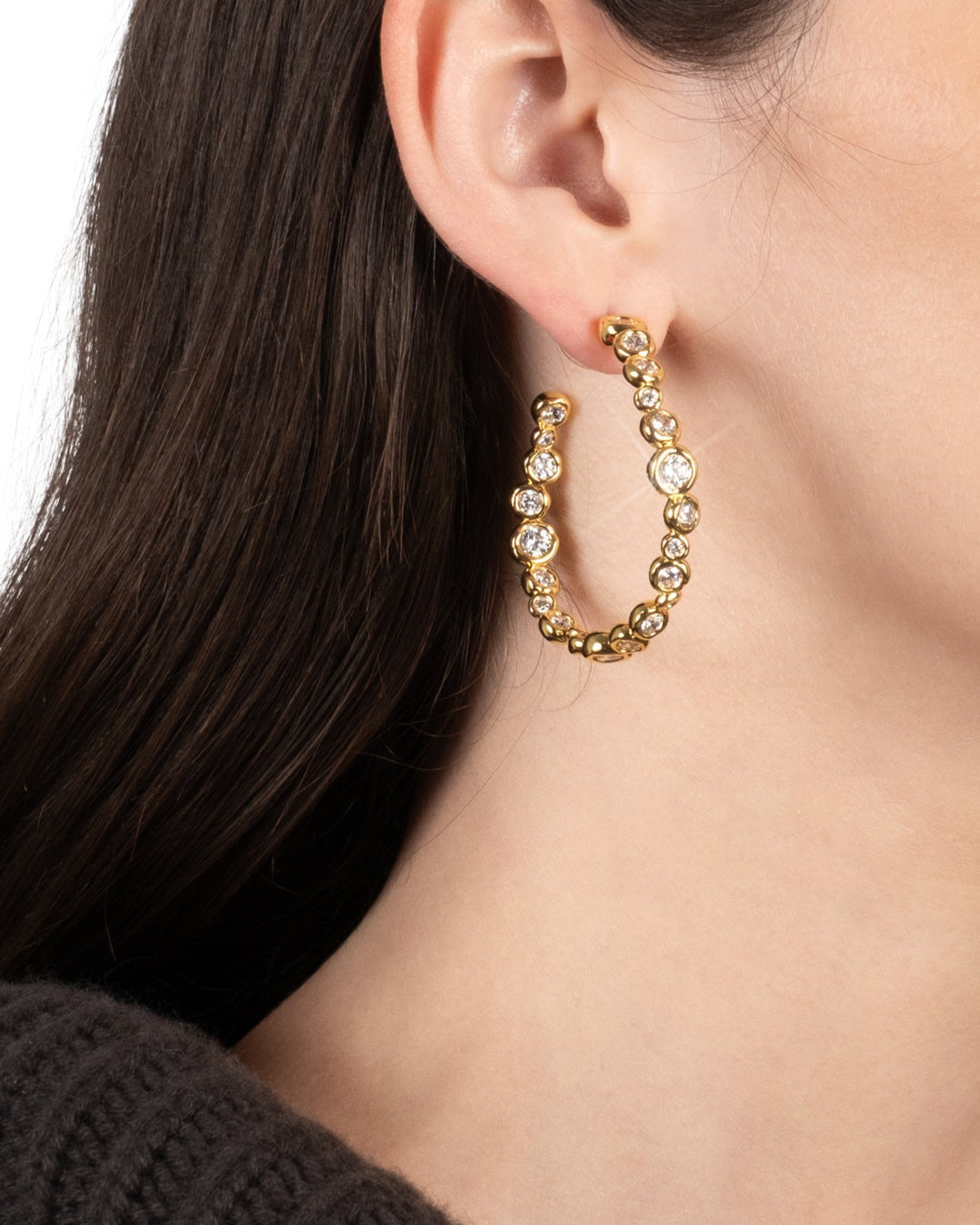Asterales Gold Large Hoop Earring