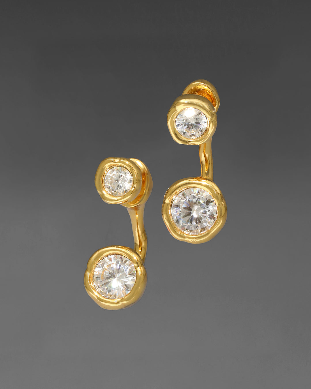Asterales Gold Molten Front Back Earring
