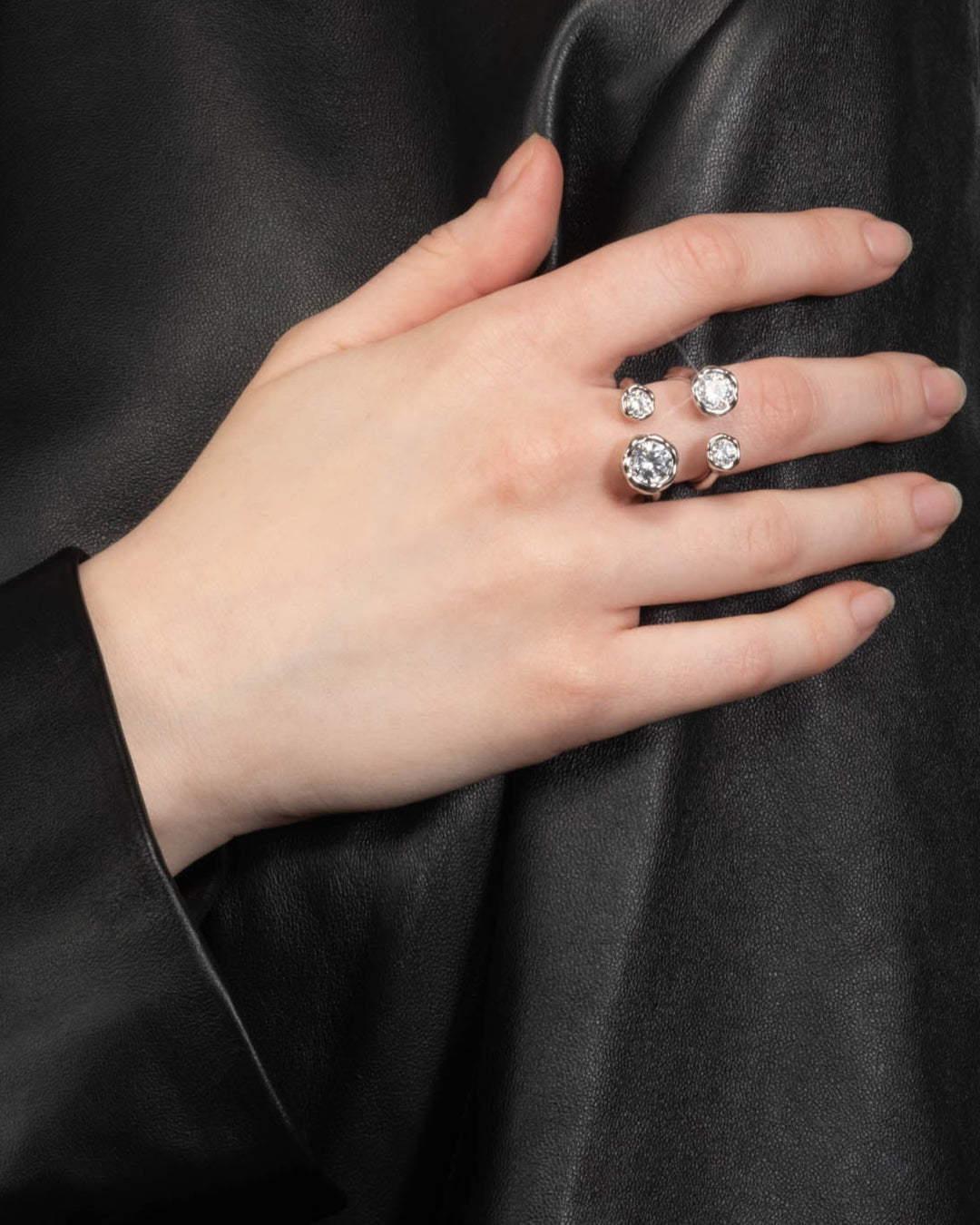 Asterales Silver Open Ring