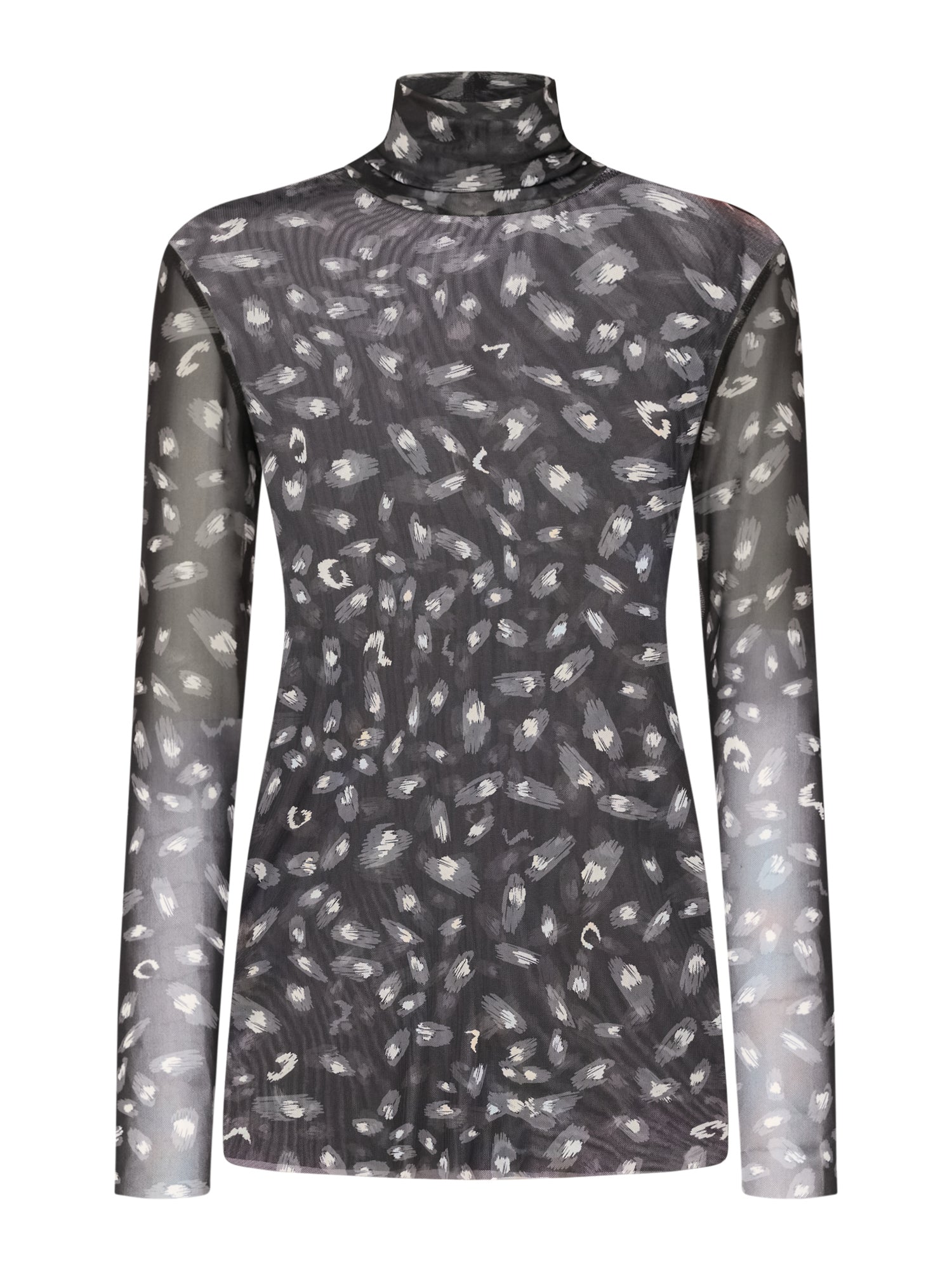 Stretch Turtleneck Top Animalier Print