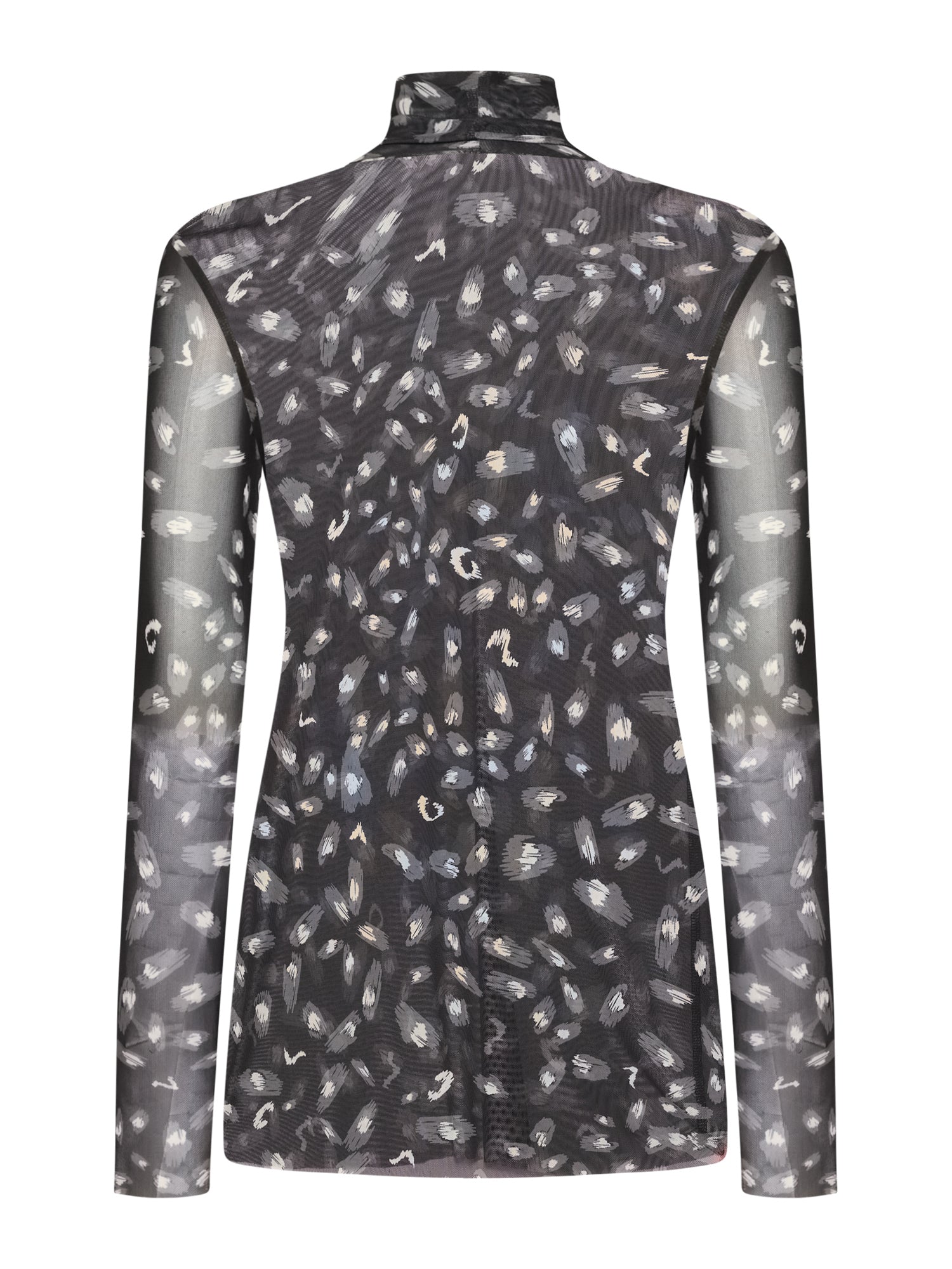 Stretch Turtleneck Top Animalier Print