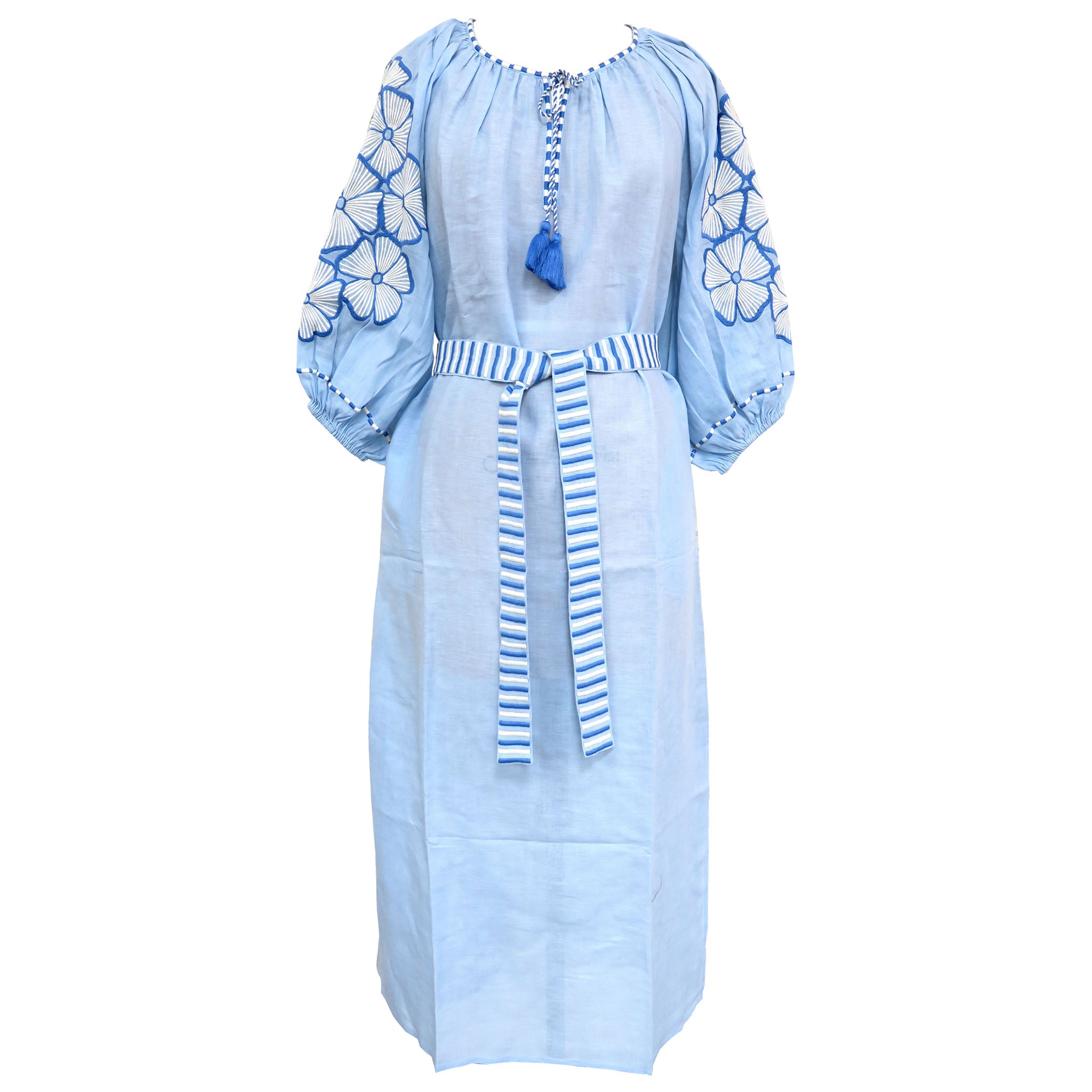 Stripe Flower Veronica Dress Blue