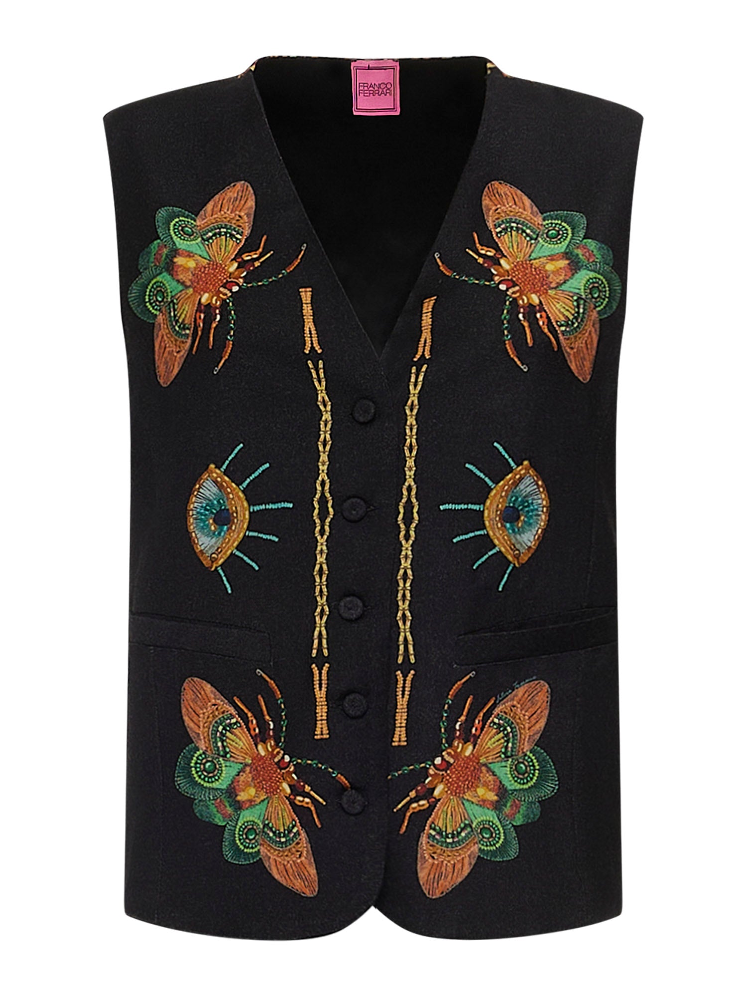 Velvet And Silk Gilet Roses And Daffodils