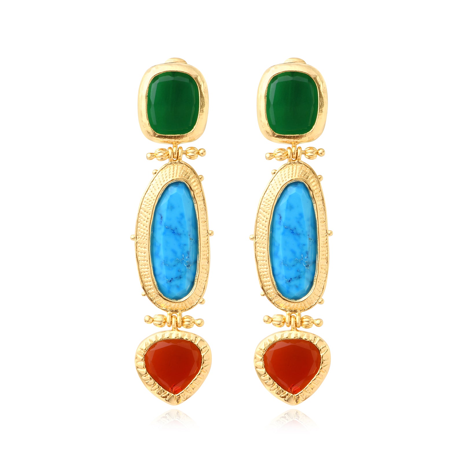 Byzance long clip-on earrings