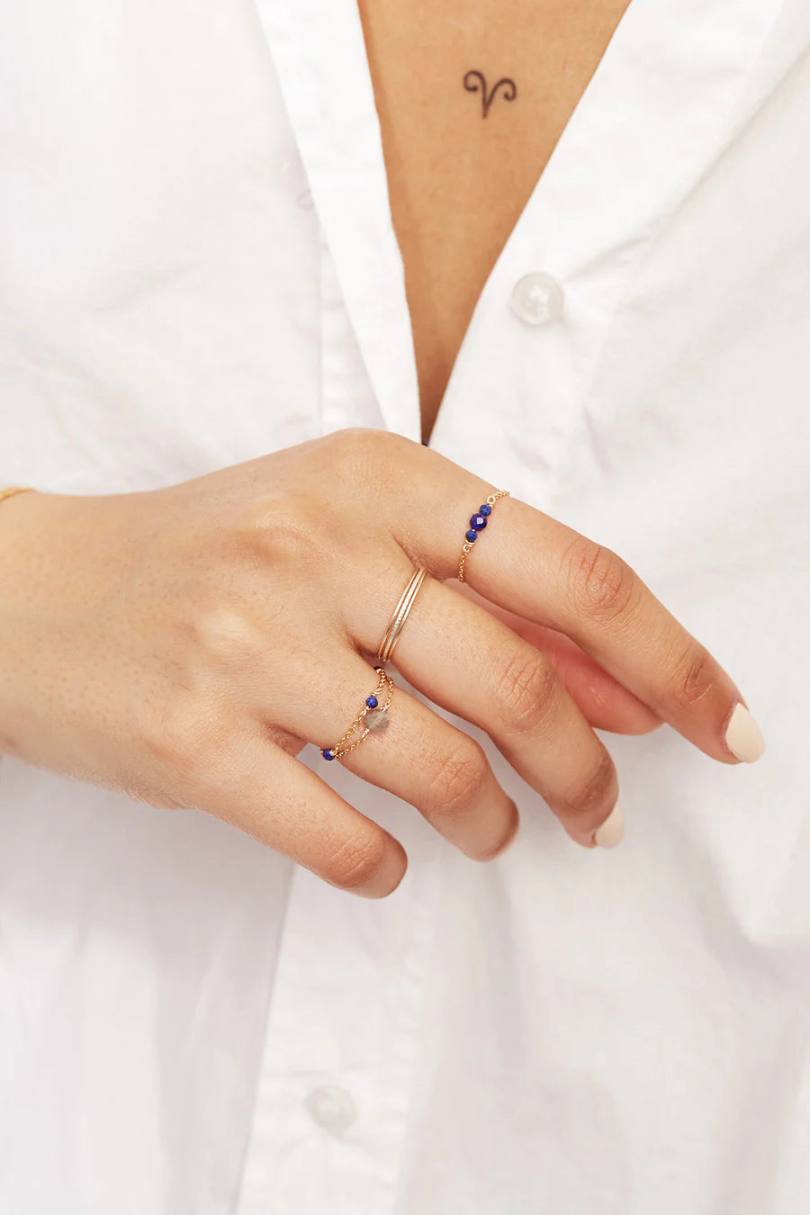 Chain Ring Satellite - Tanzanite