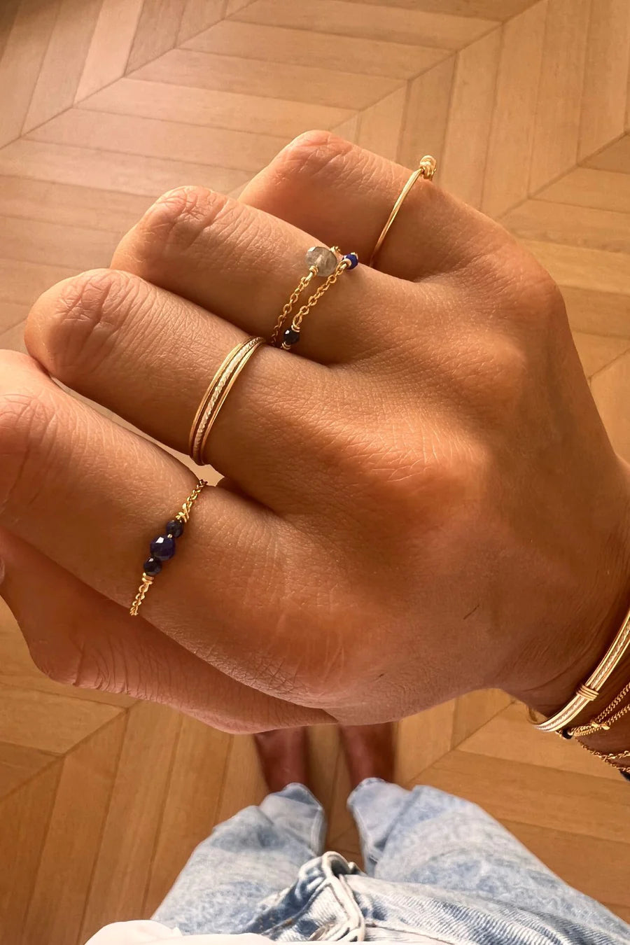 Chain Ring Satellite - Tanzanite