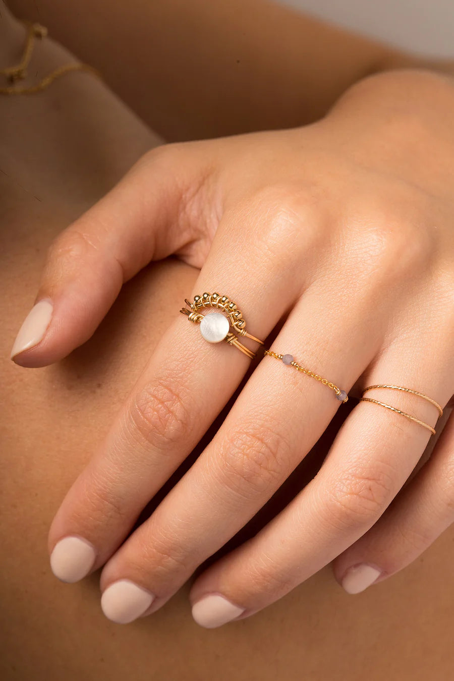 Chain Ring Satellite - Tanzanite