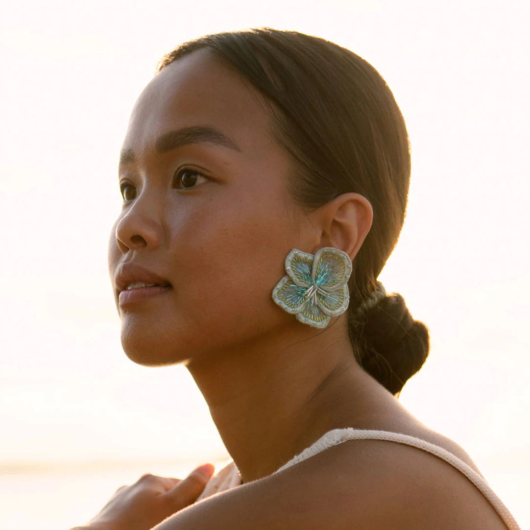 Bailee Stud Earrings - Aqua