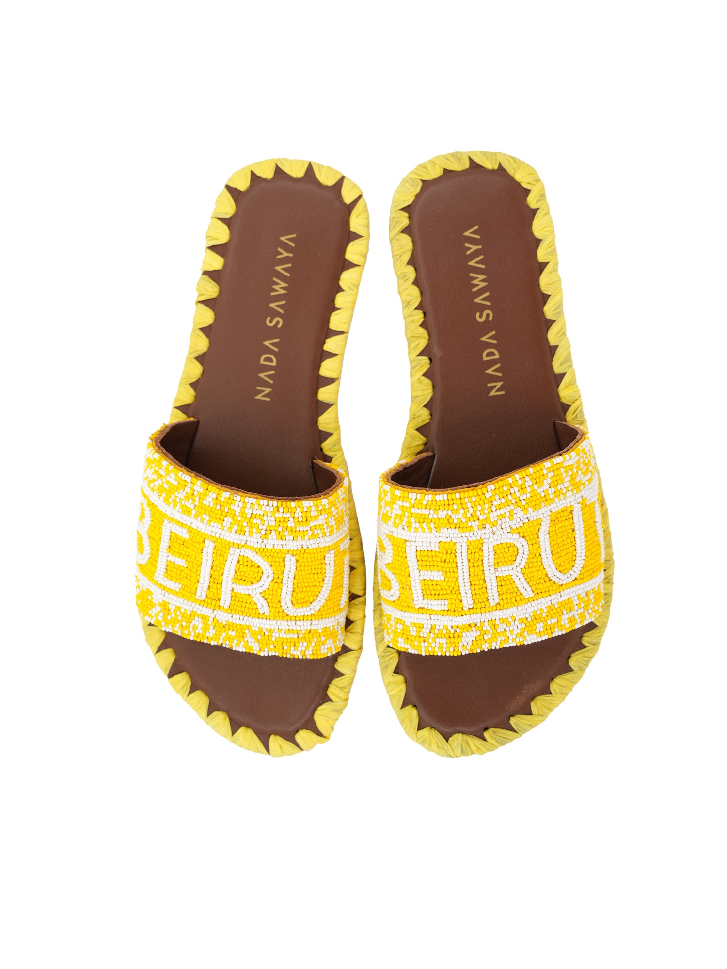 Beirut Beaded Sandals - Yellow