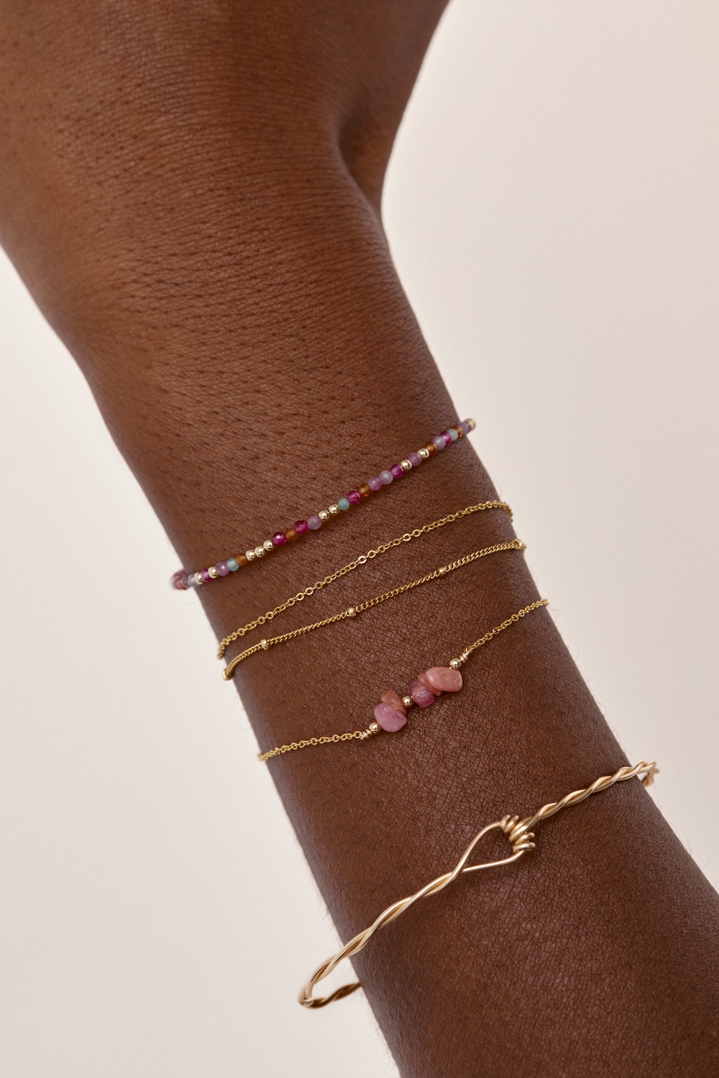 Bracelet Petale - Tourmaline & Rodhochrosite