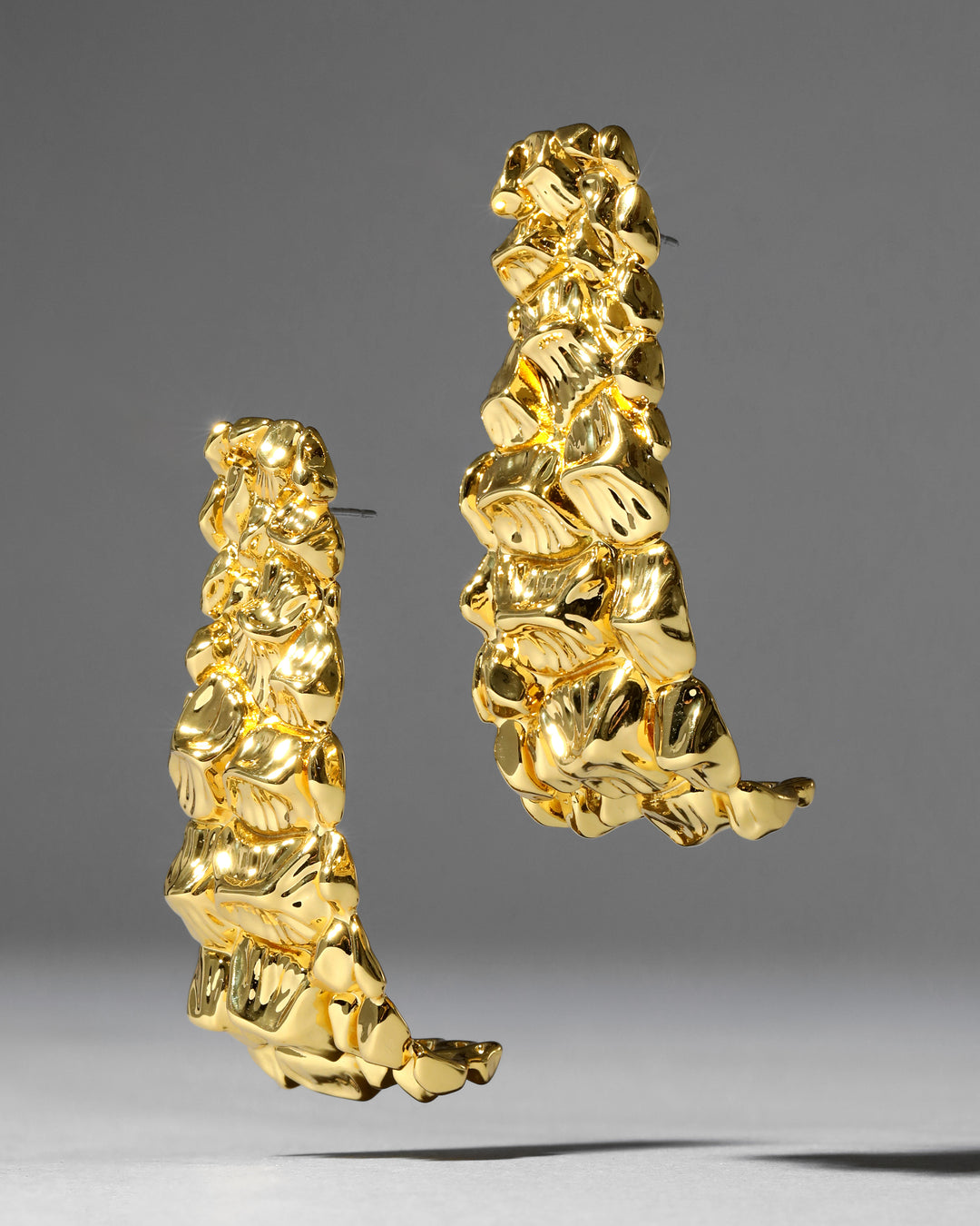 Brut Gold Croco Hoop Earring