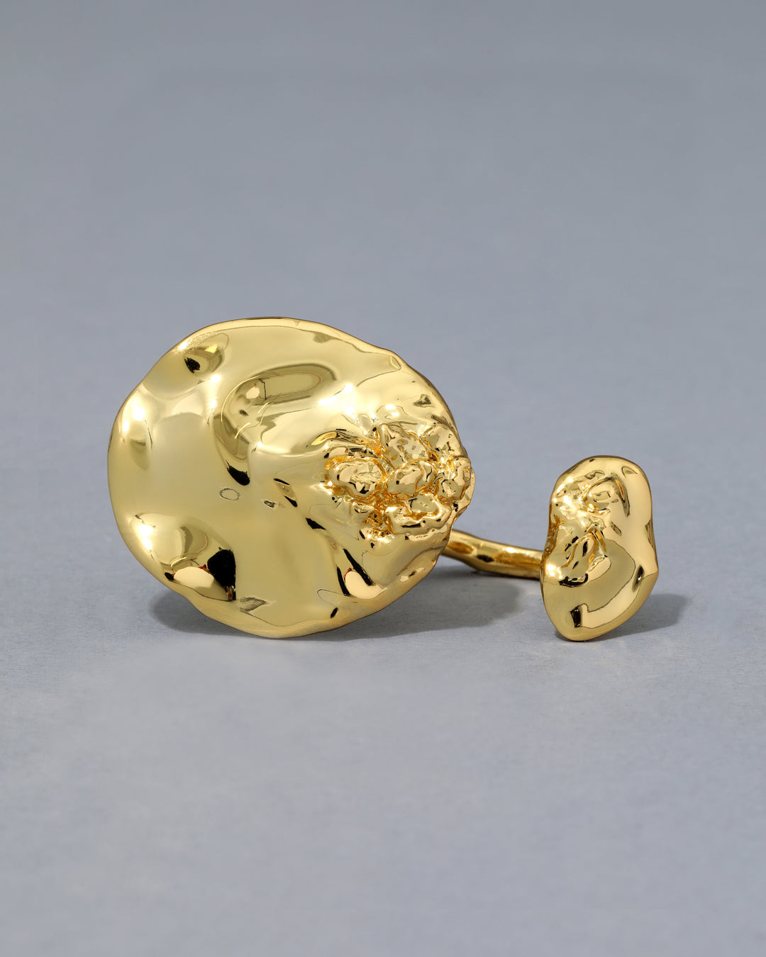 Brut Gold Double Disc Ring