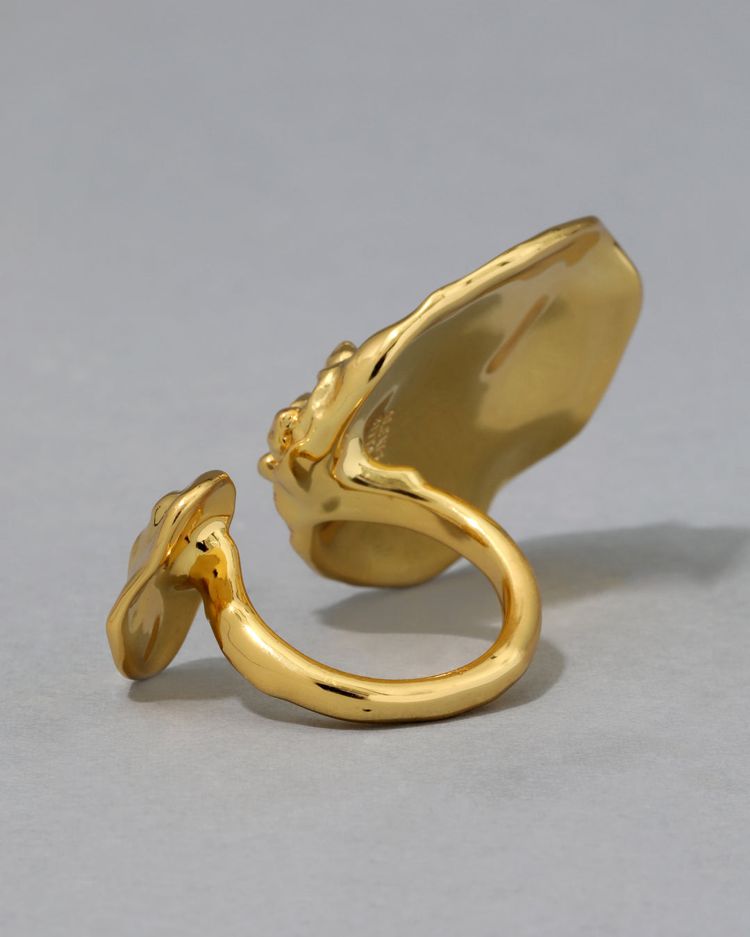 Brut Gold Double Disc Ring