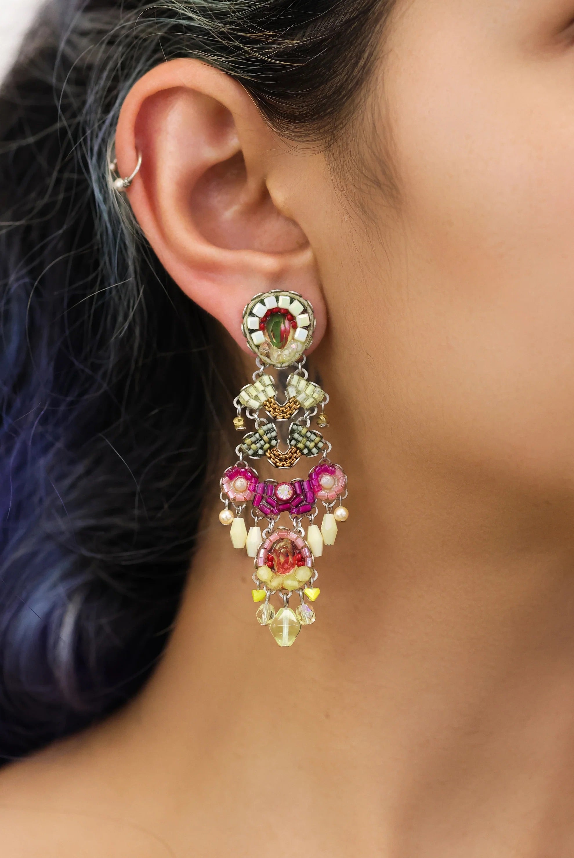 Long Earrings Lemonade Set, Jaune
