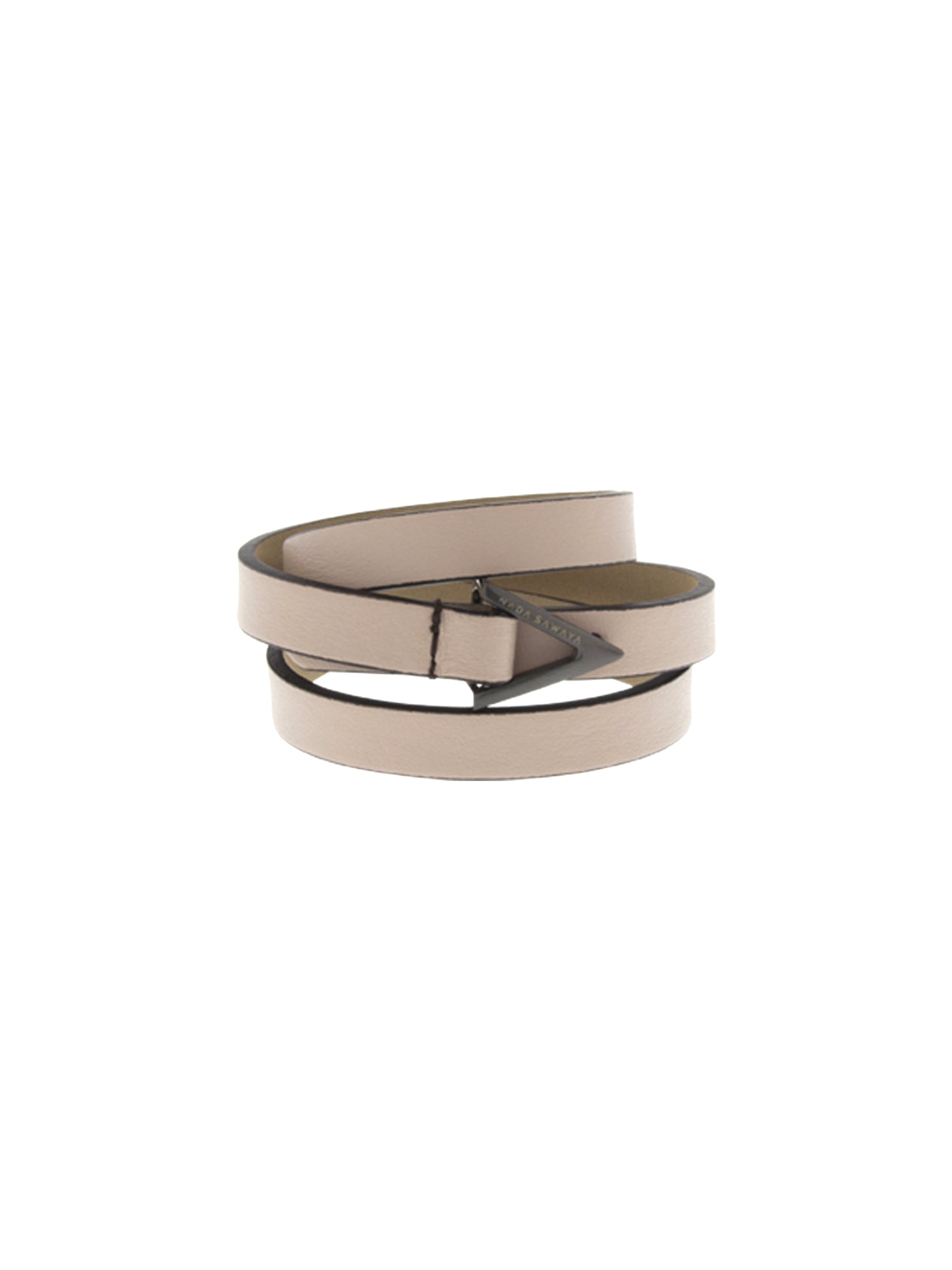 3-Row Leather Wrap Bracelet - Nude