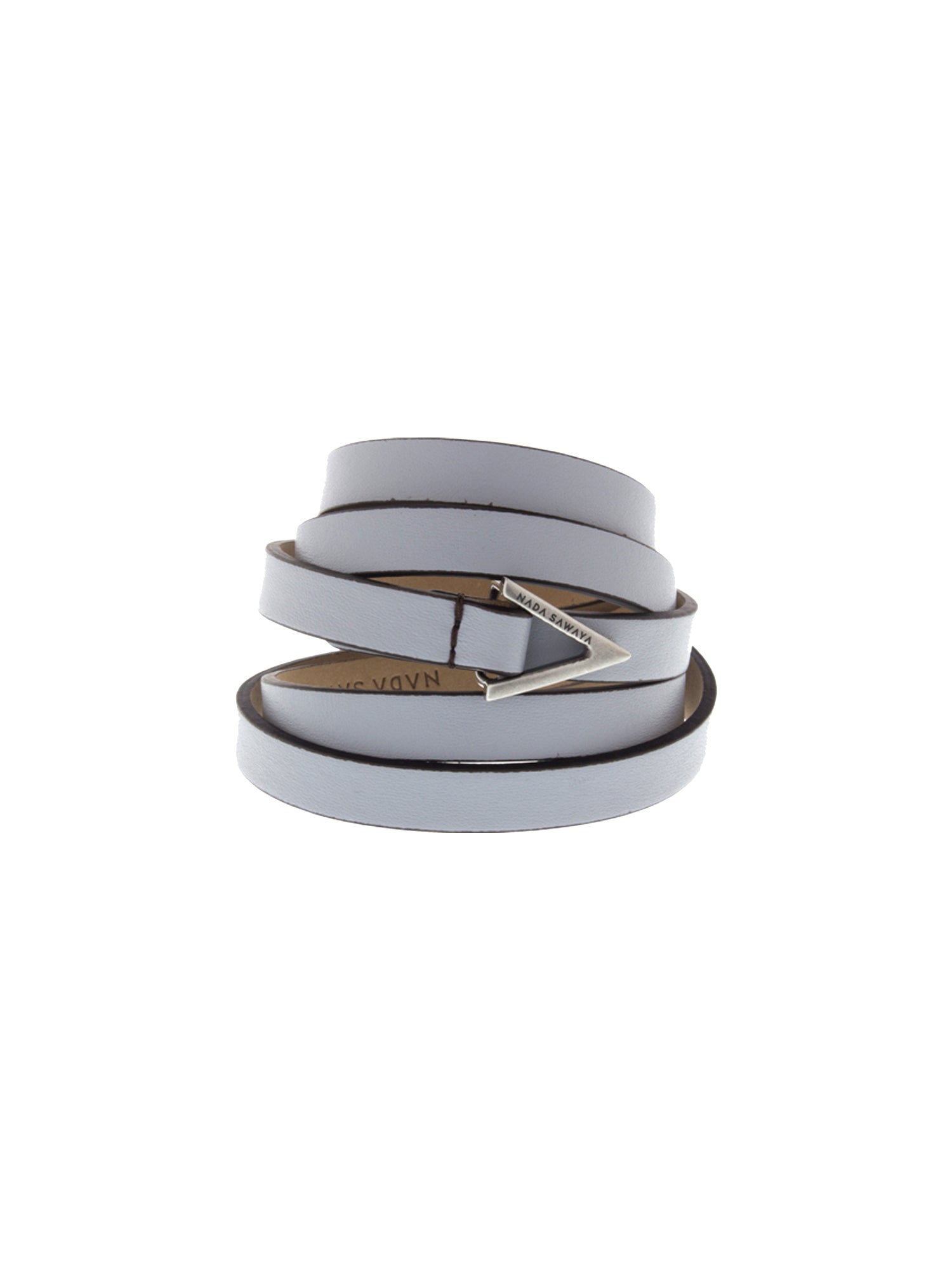 5-Row Leather Wrap Bracelet - Light Blue