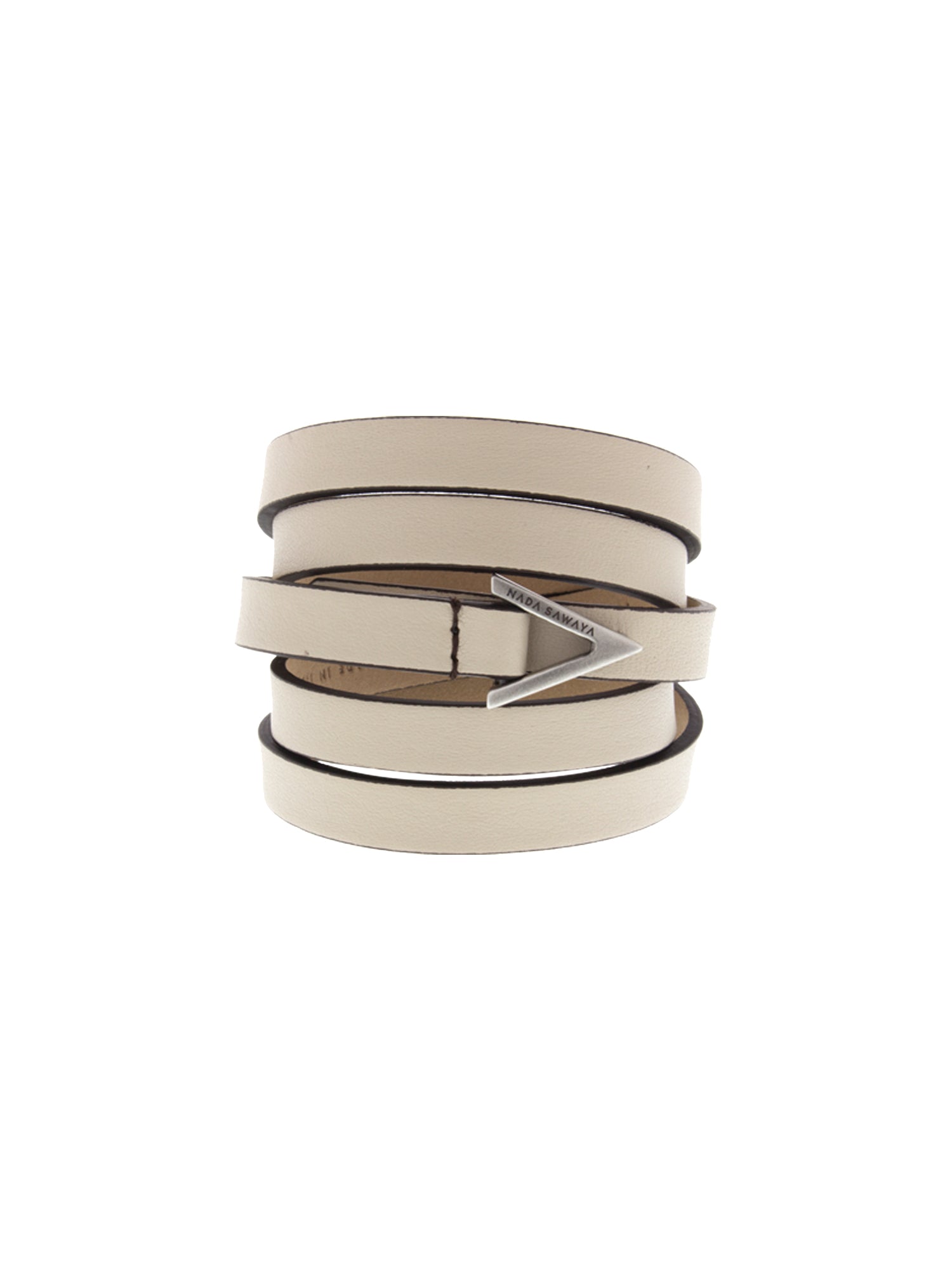 5-Row Leather Wrap Bracelet - Beige