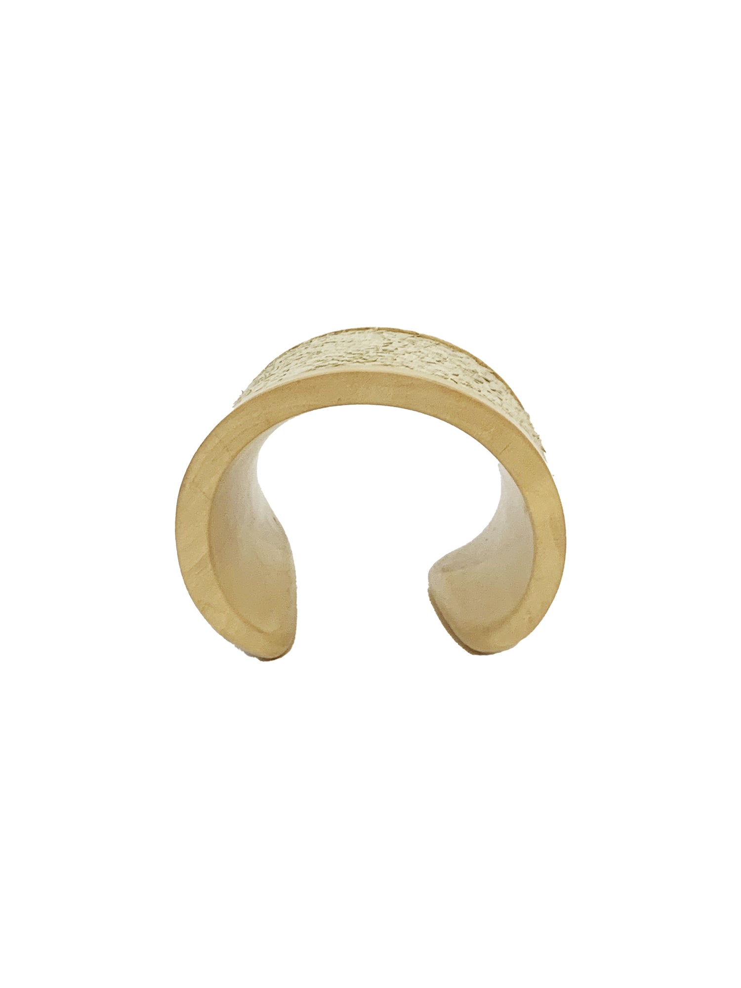 Leather & White Wood Cuff Bracelet - Off-White