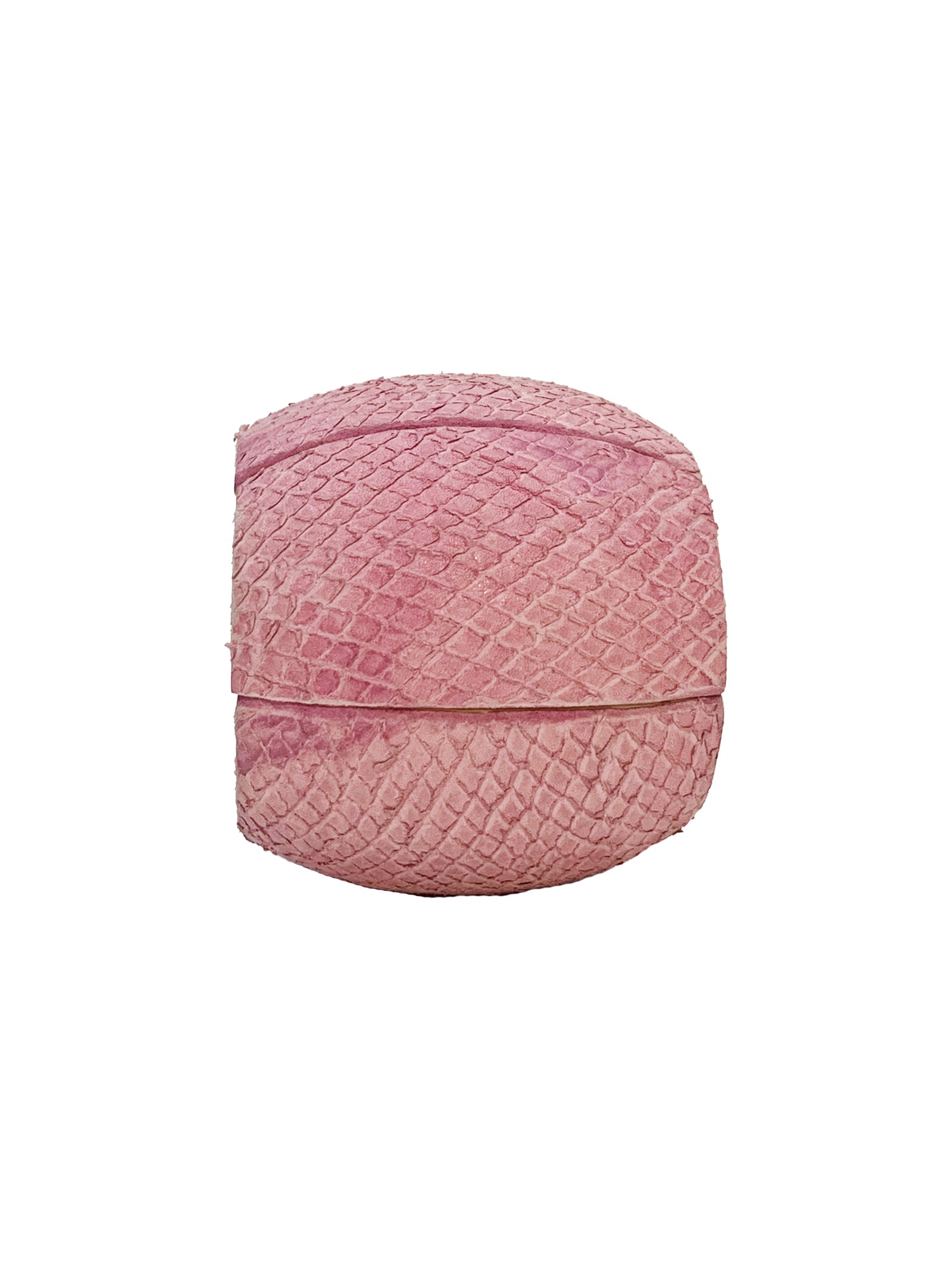 Leather & Wood Elastic Cuff Bracelet - Pink
