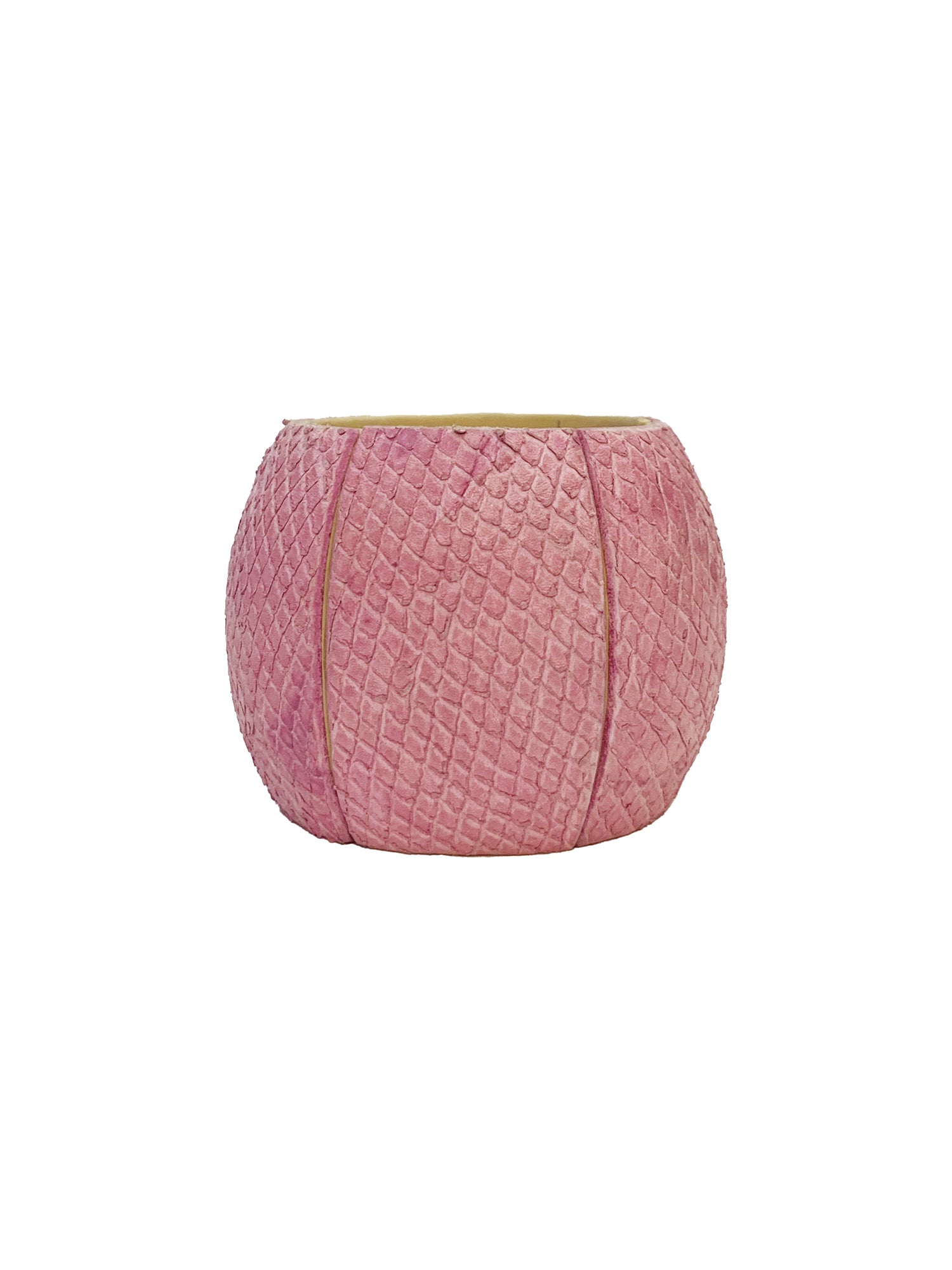 Leather & Wood Elastic Cuff Bracelet - Pink