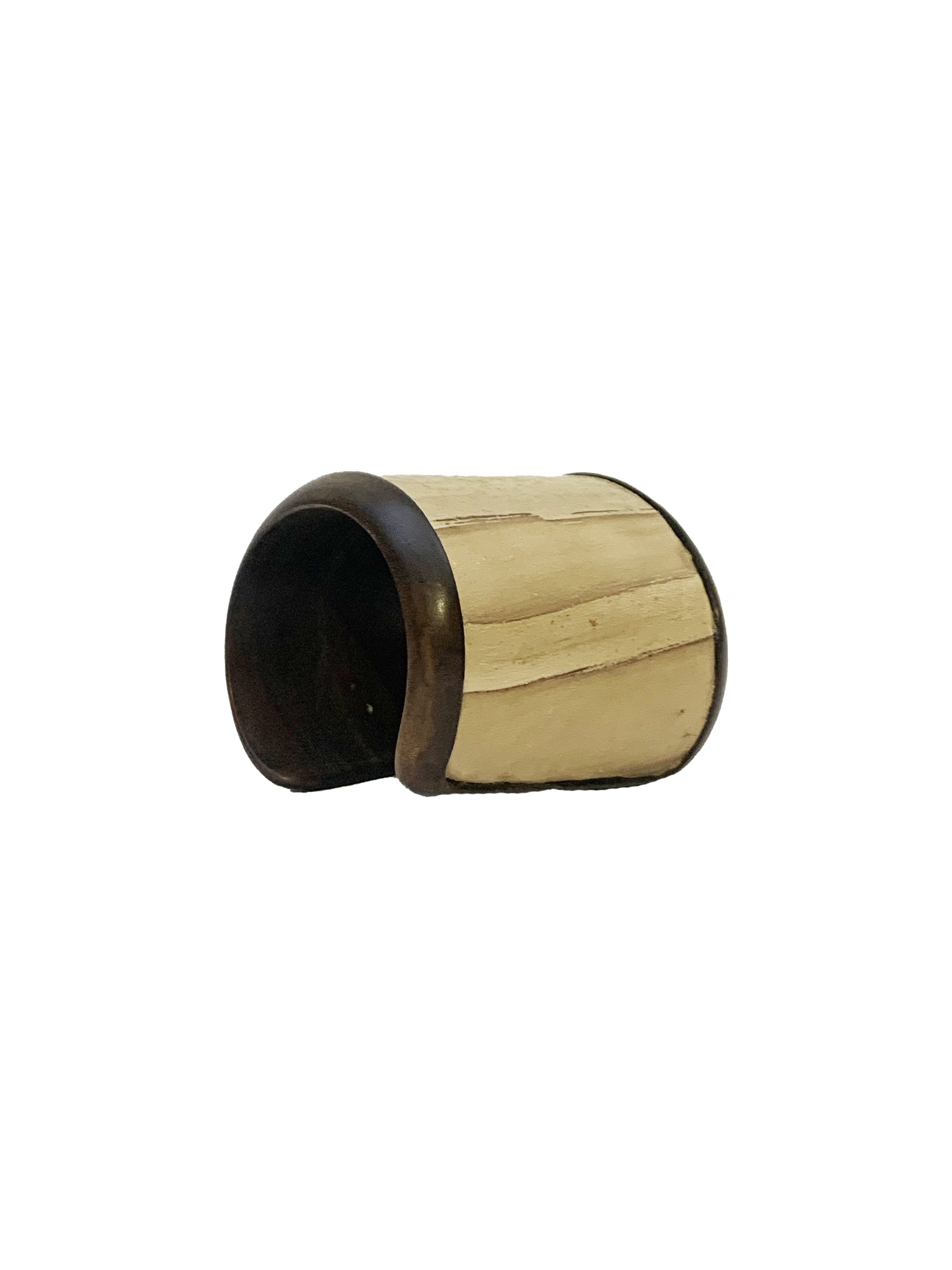 Trio Gold Leather & Wood Cuff Bracelet - Gold