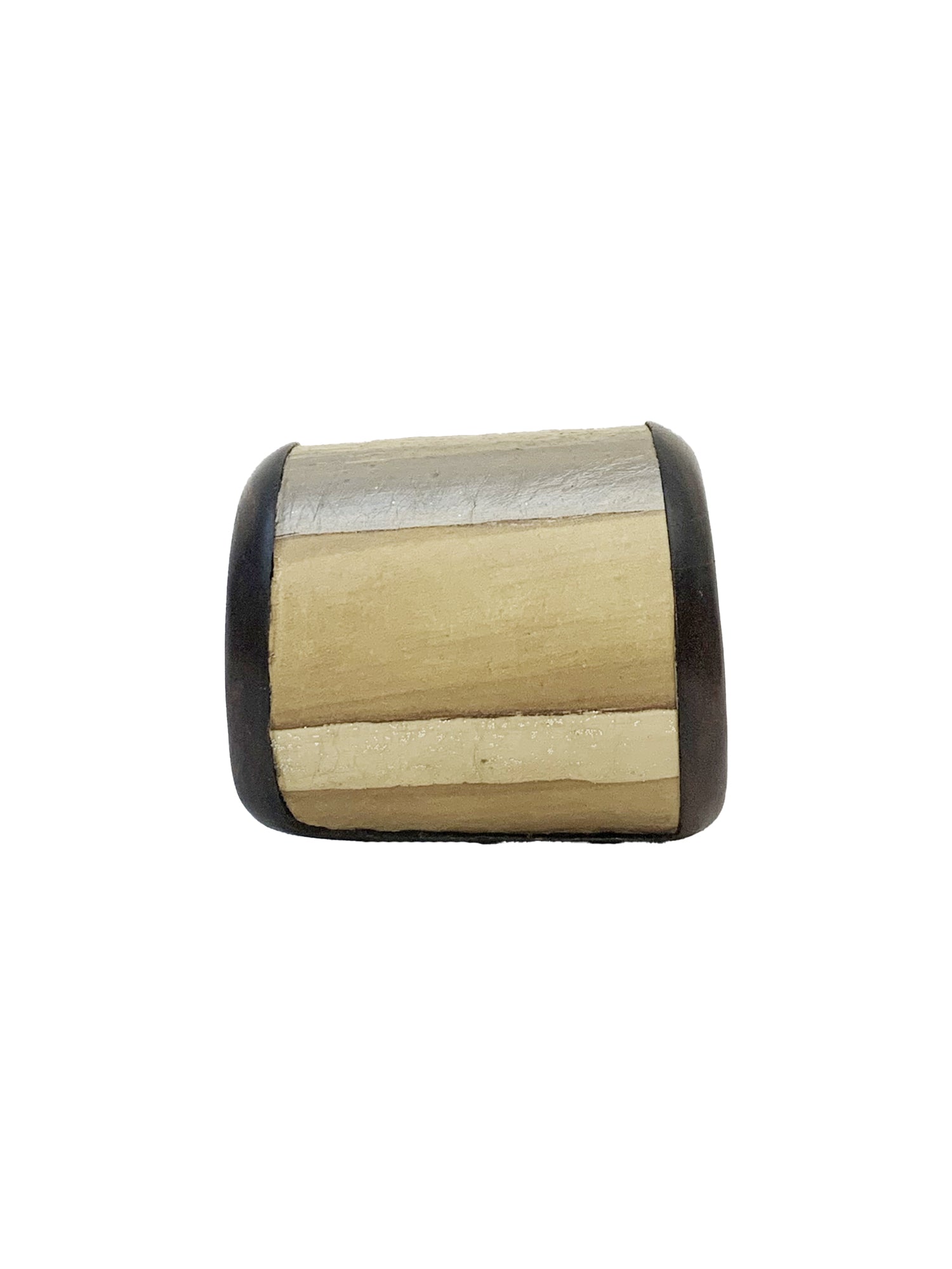 Trio Gold Leather & Wood Cuff Bracelet - Gold