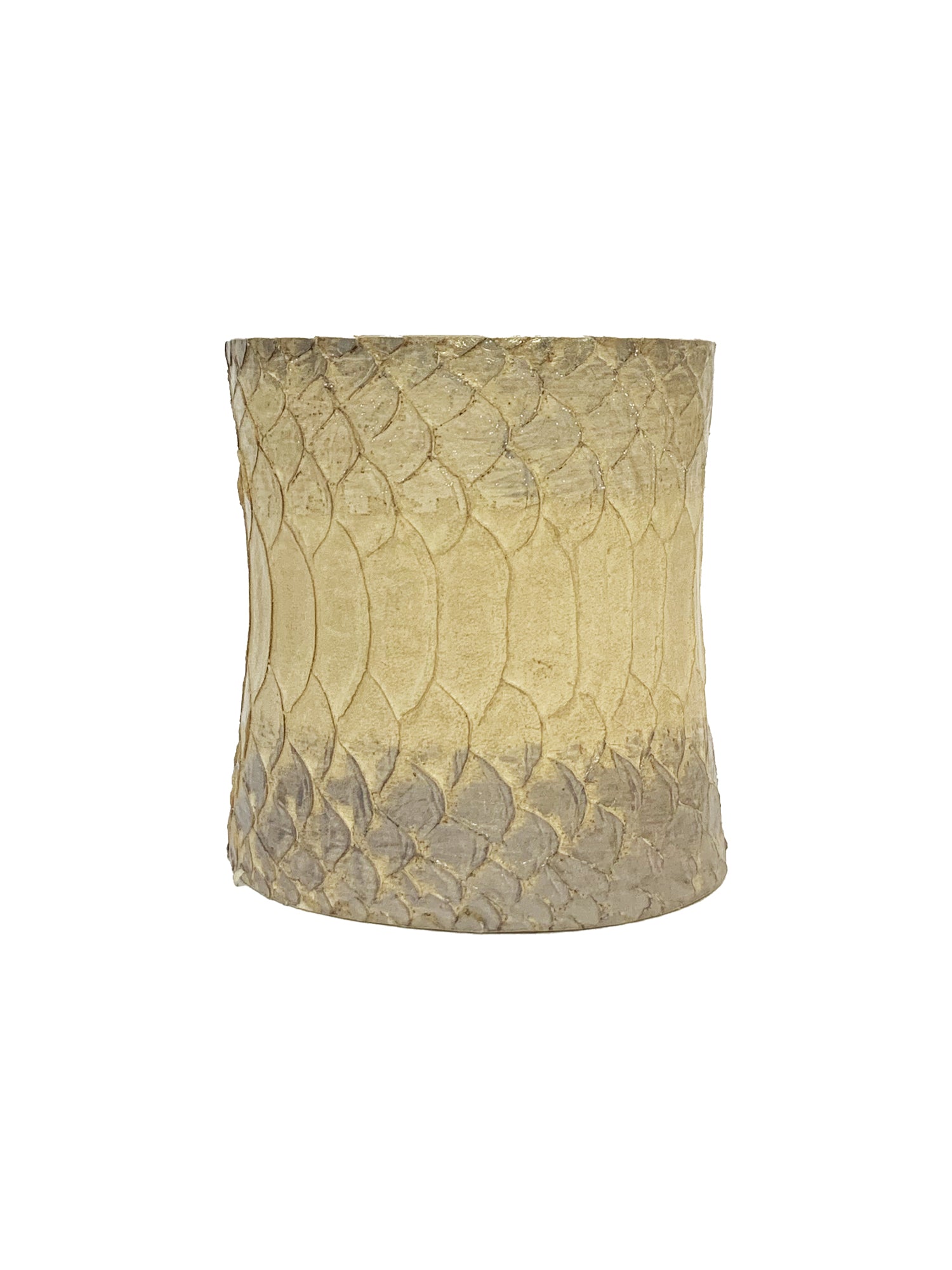 Trio Gold Leather & Sand Wood Cuff Bracelet - Beige