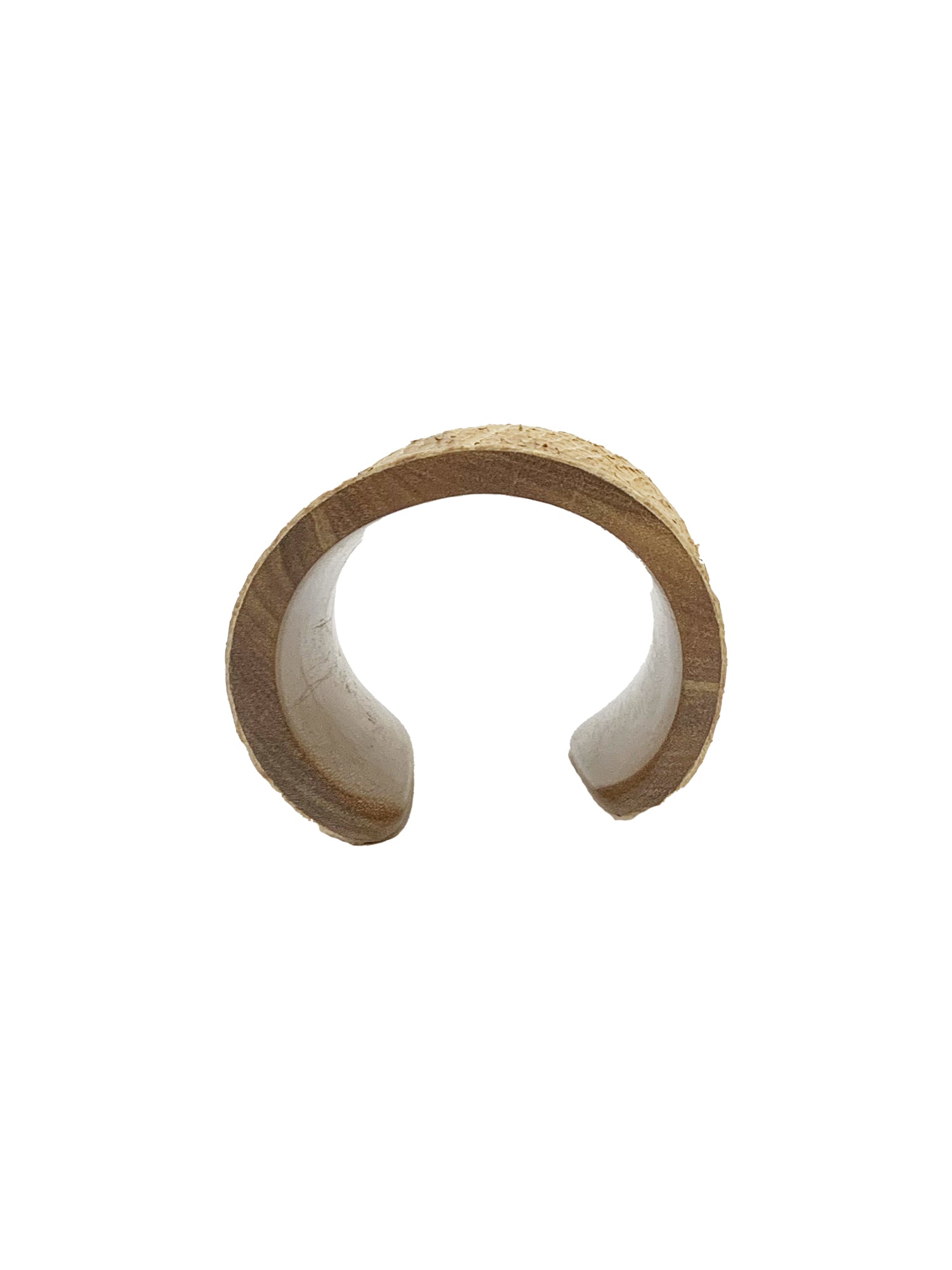 Leather & Blond Wood Cuff Bracelet - Tan