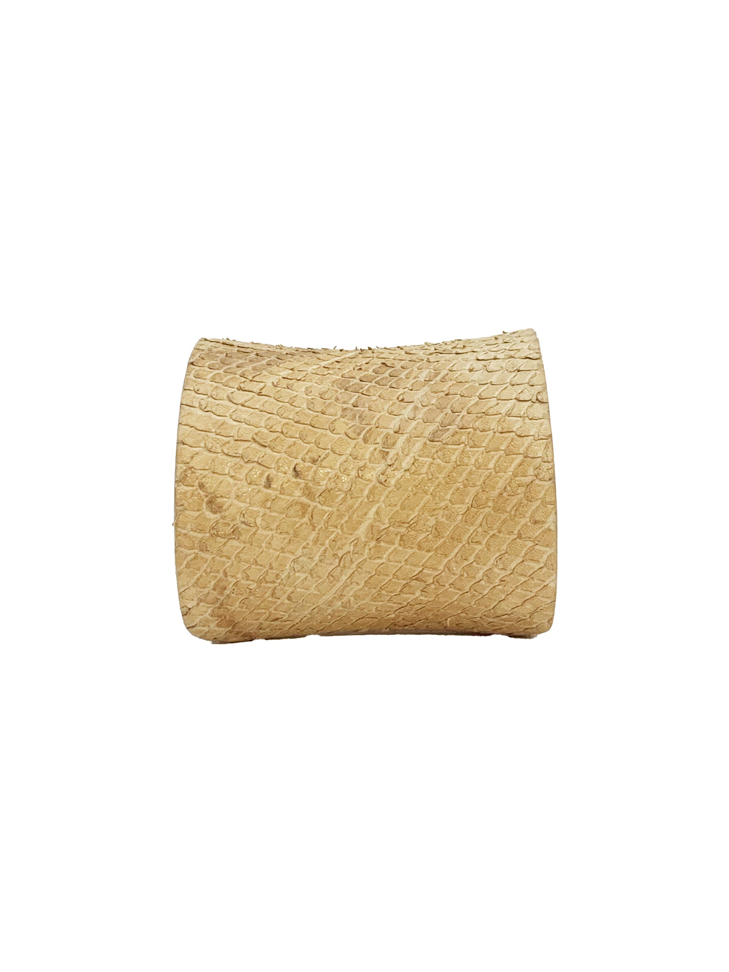 Leather & Blond Wood Cuff Bracelet - Tan