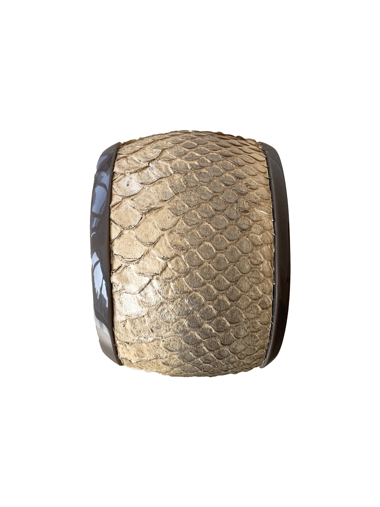 Resin Cuff Bracelet - Grey / Gold