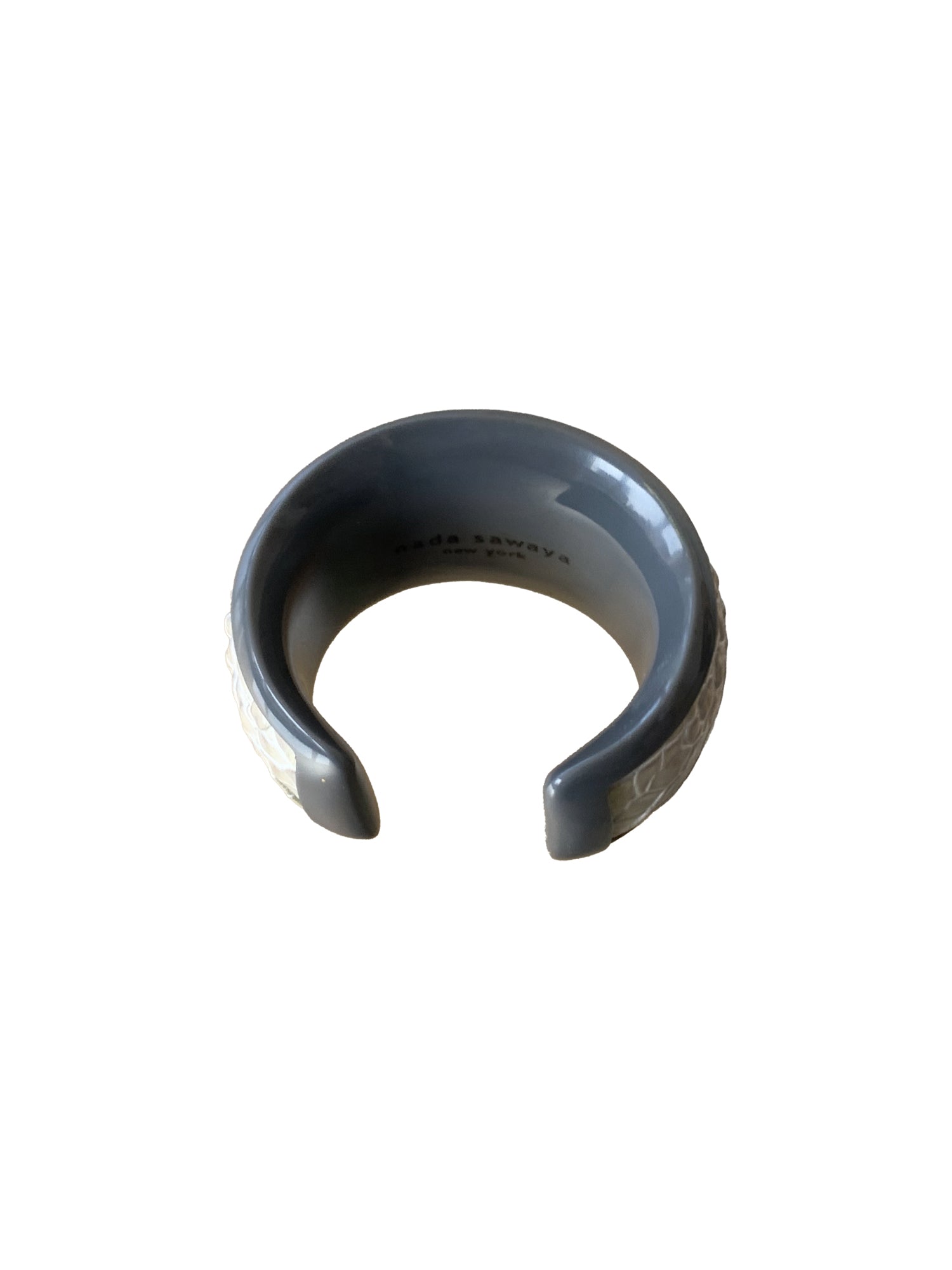 Resin Cuff Bracelet - Grey / Silver