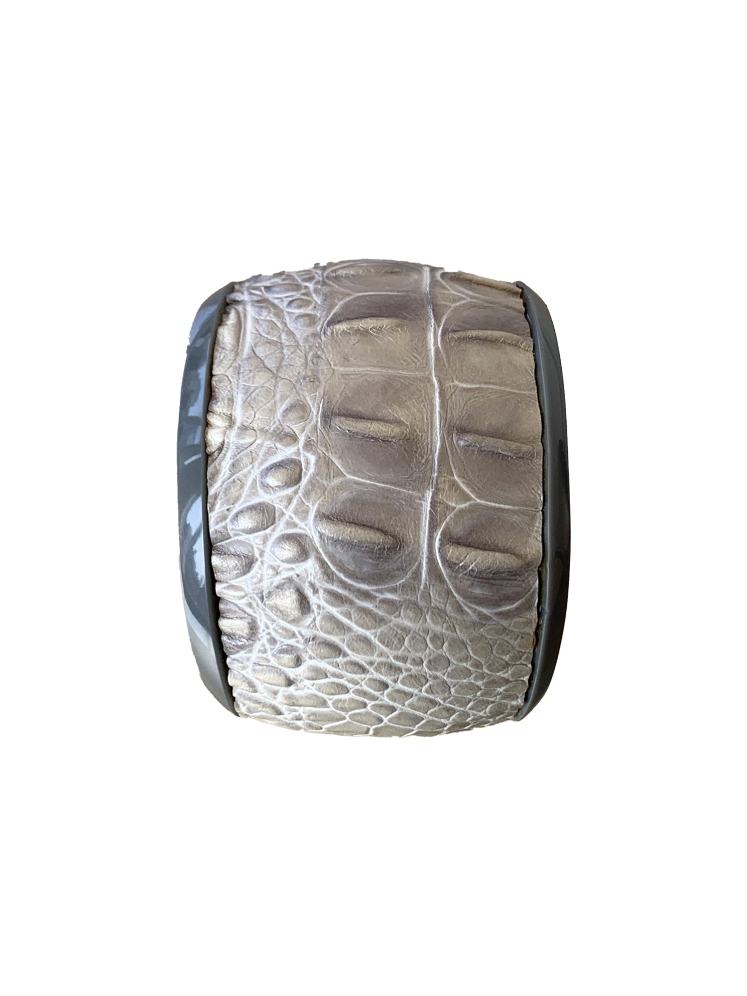 Resin Cuff Bracelet - Grey / Silver
