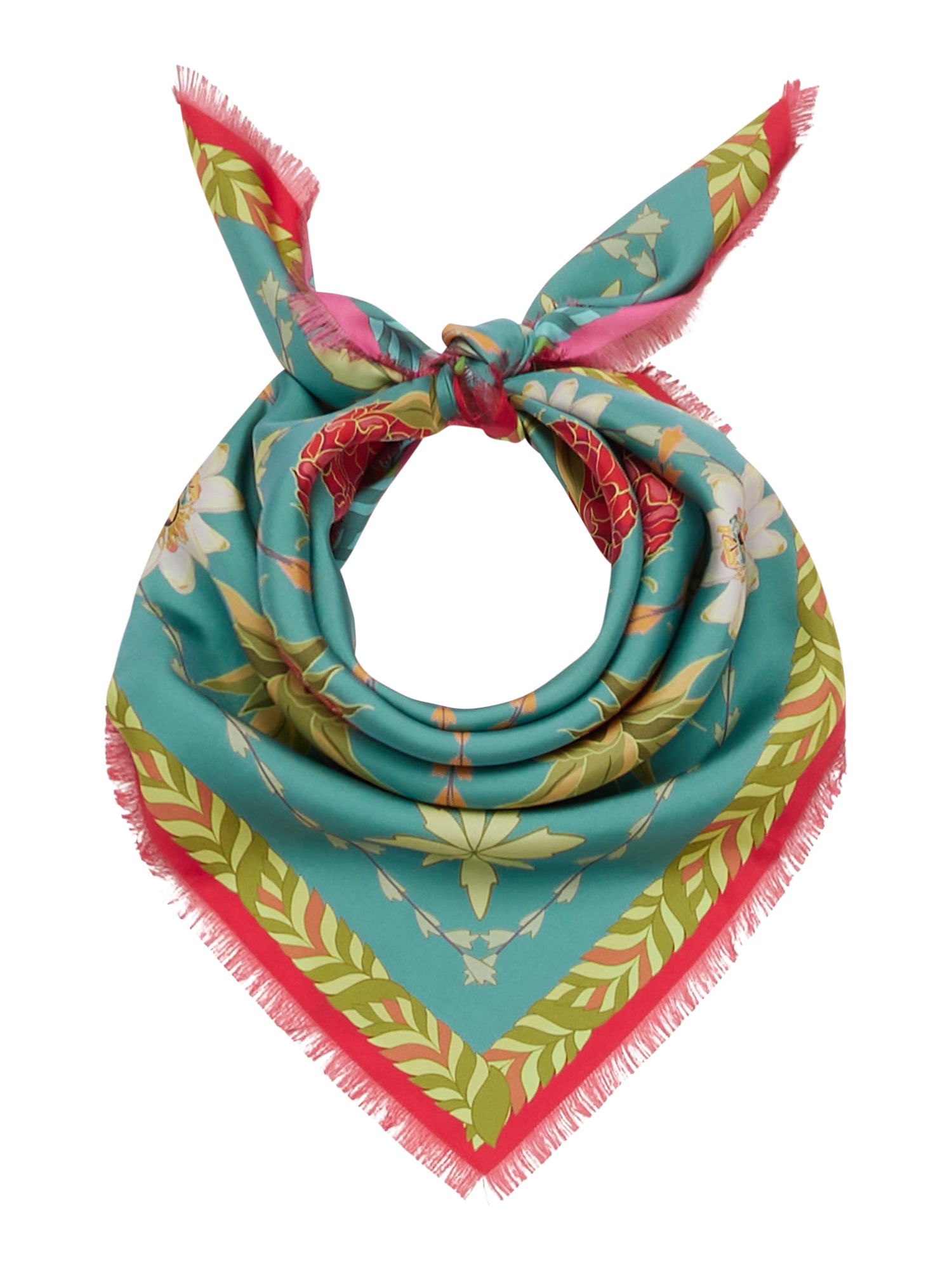 Double Print Silk Scarf 90 X 90
