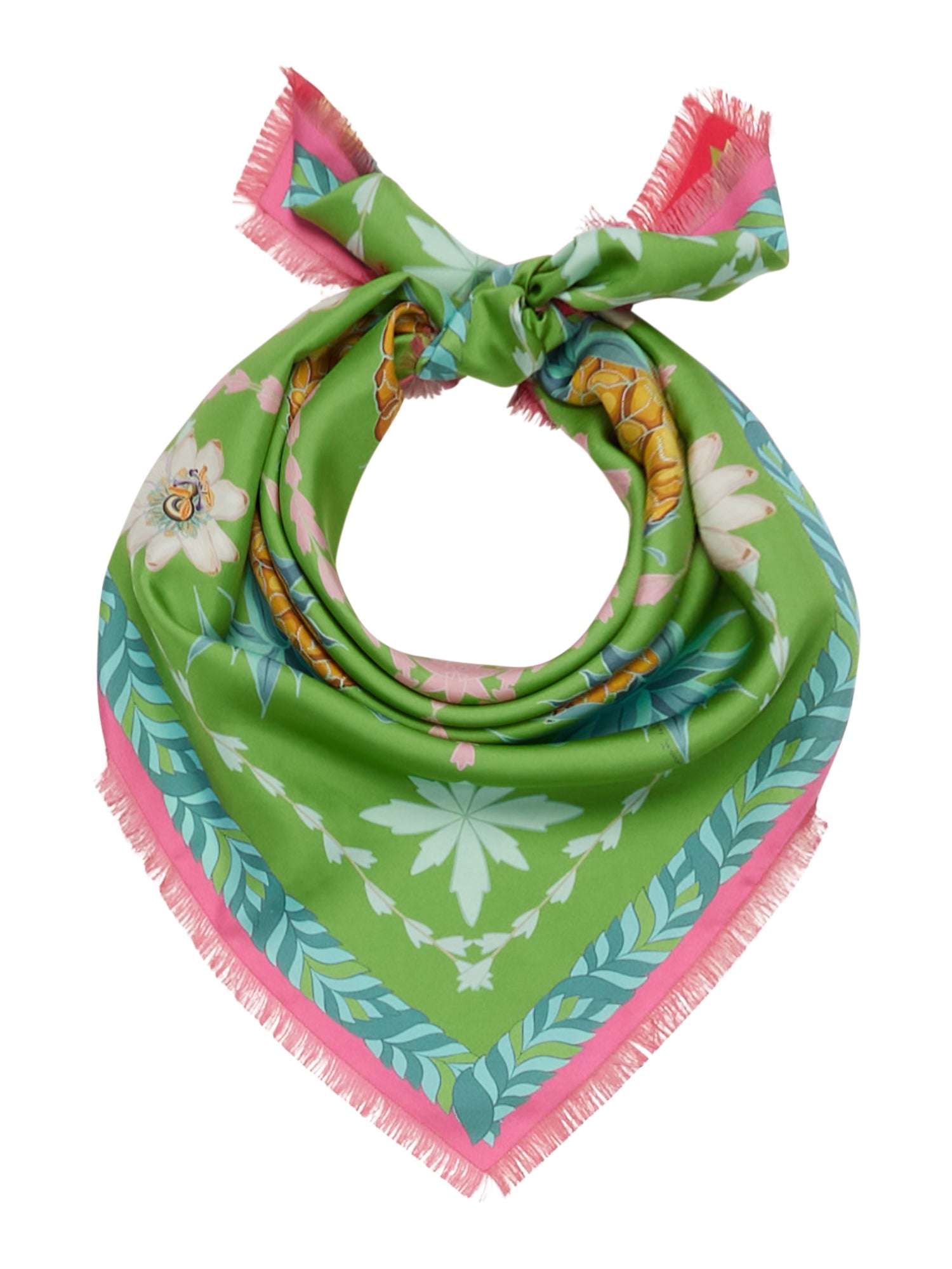 Double Print Silk Scarf 90 X 90