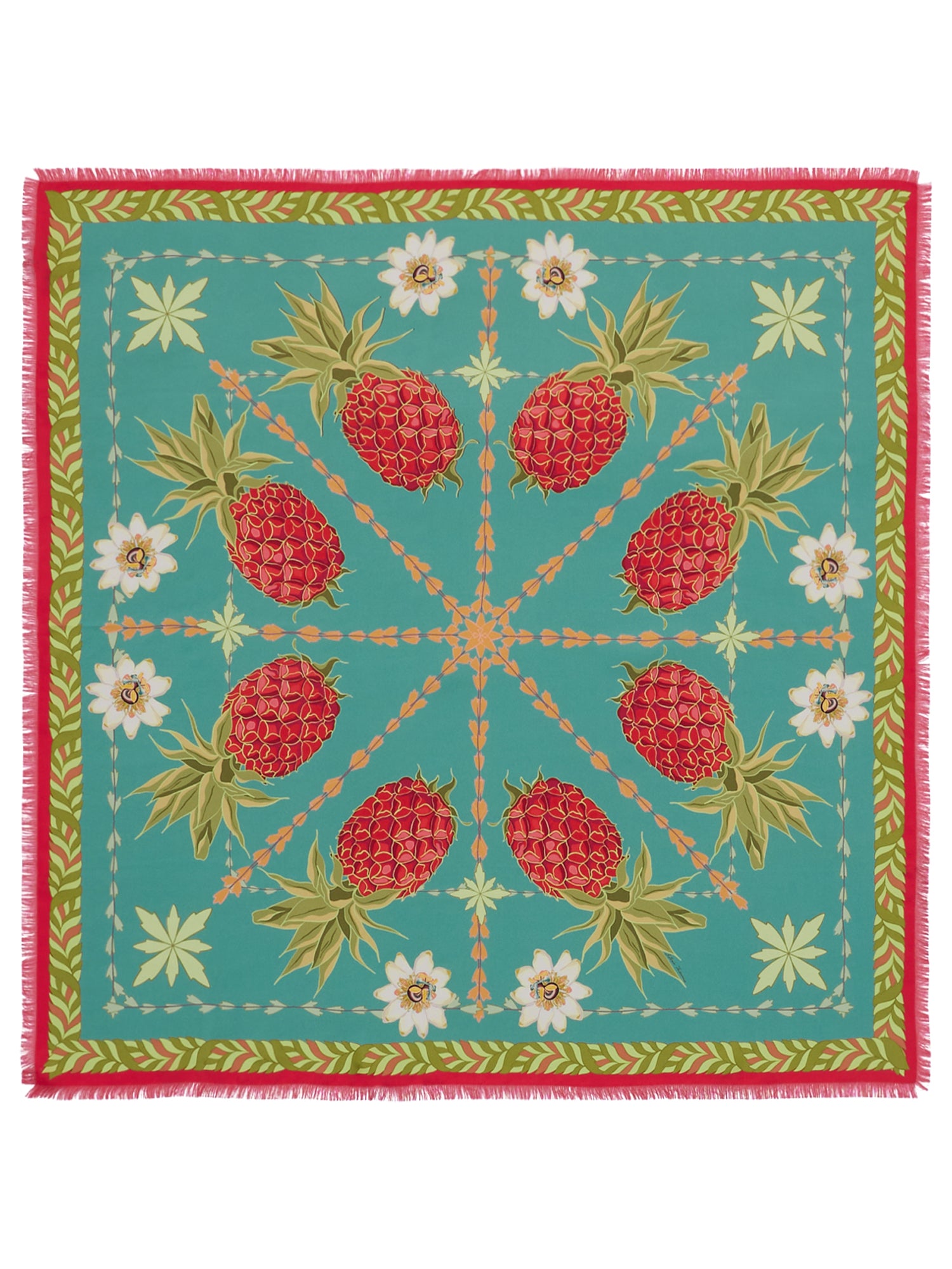Double Print Silk Scarf 90 X 90