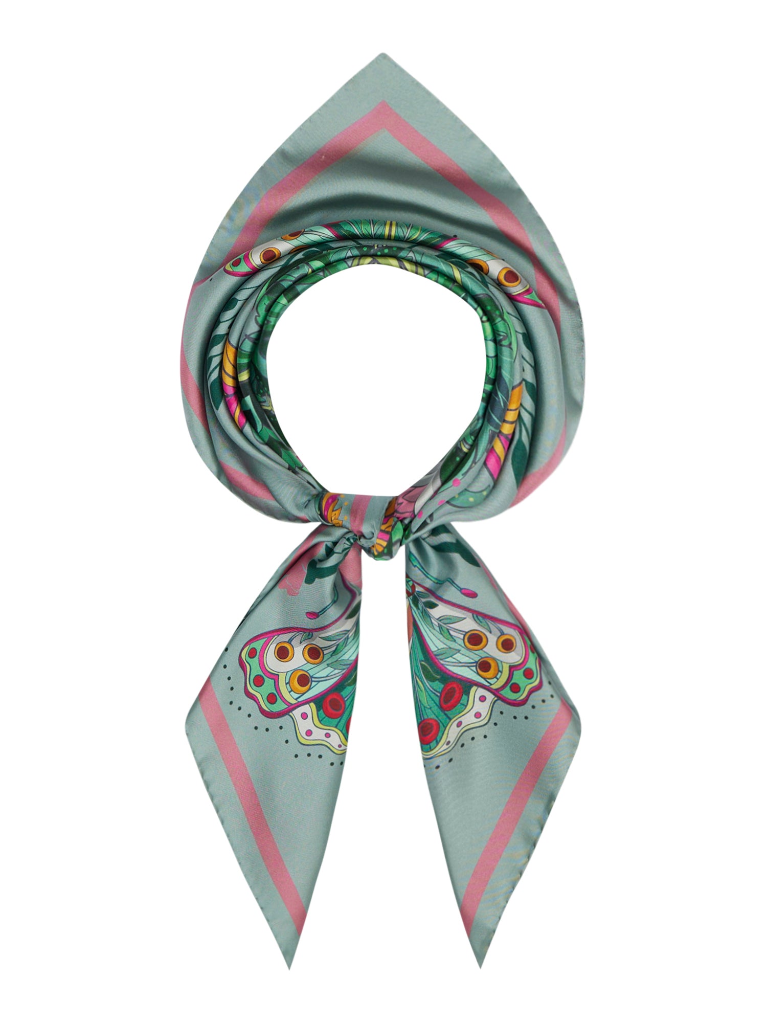 Reversible Silk 90x90  Square Scarf Moth print