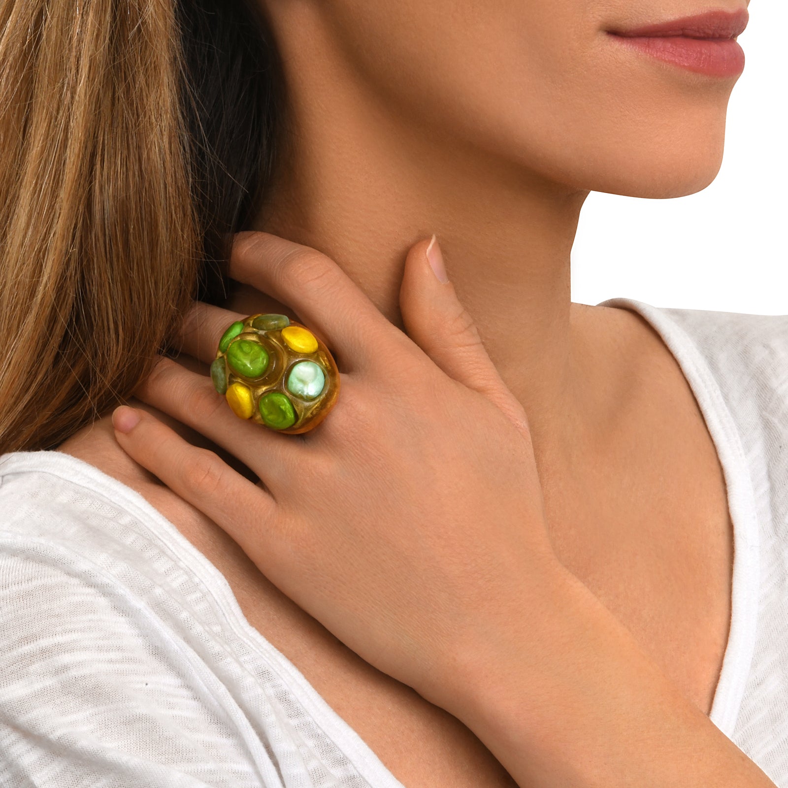 Magda Oval Cabochon Adjustable Ring
