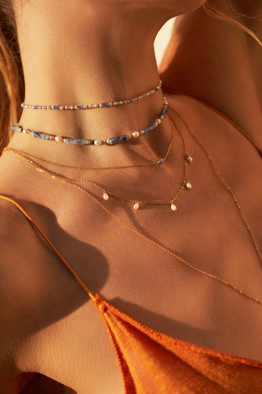 Necklace Baroque - Gold & Blue