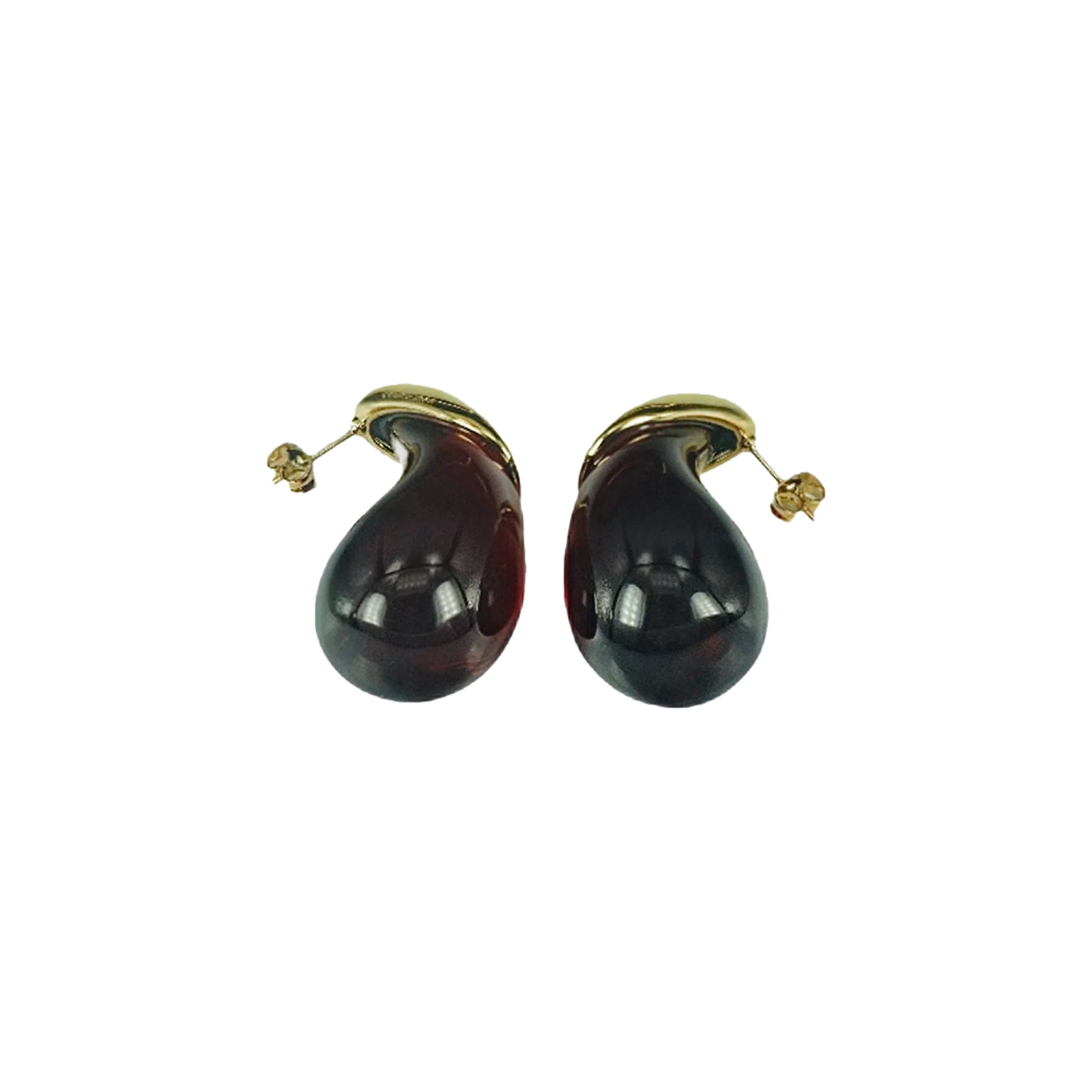 Large Teardrop Earrings Wine