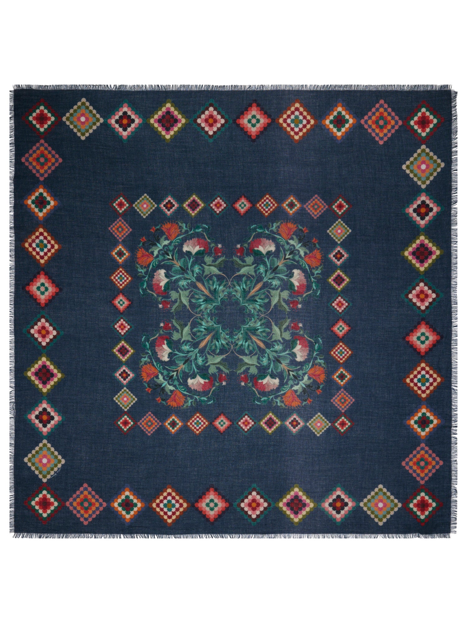 Wool-Silk 135x135  Scarf Crochet Print