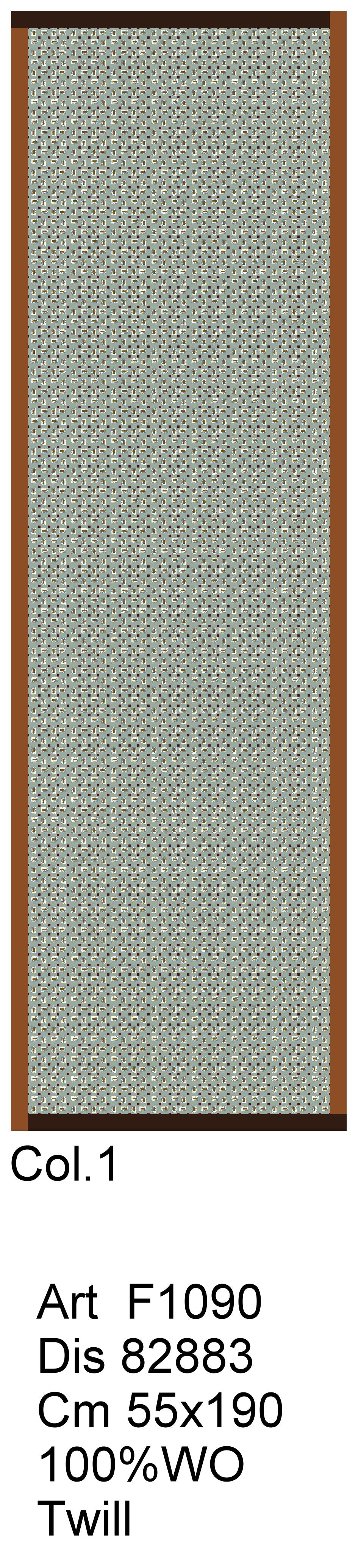 Unisex Printed Twill Scarf – Wool Twill Geometric Print