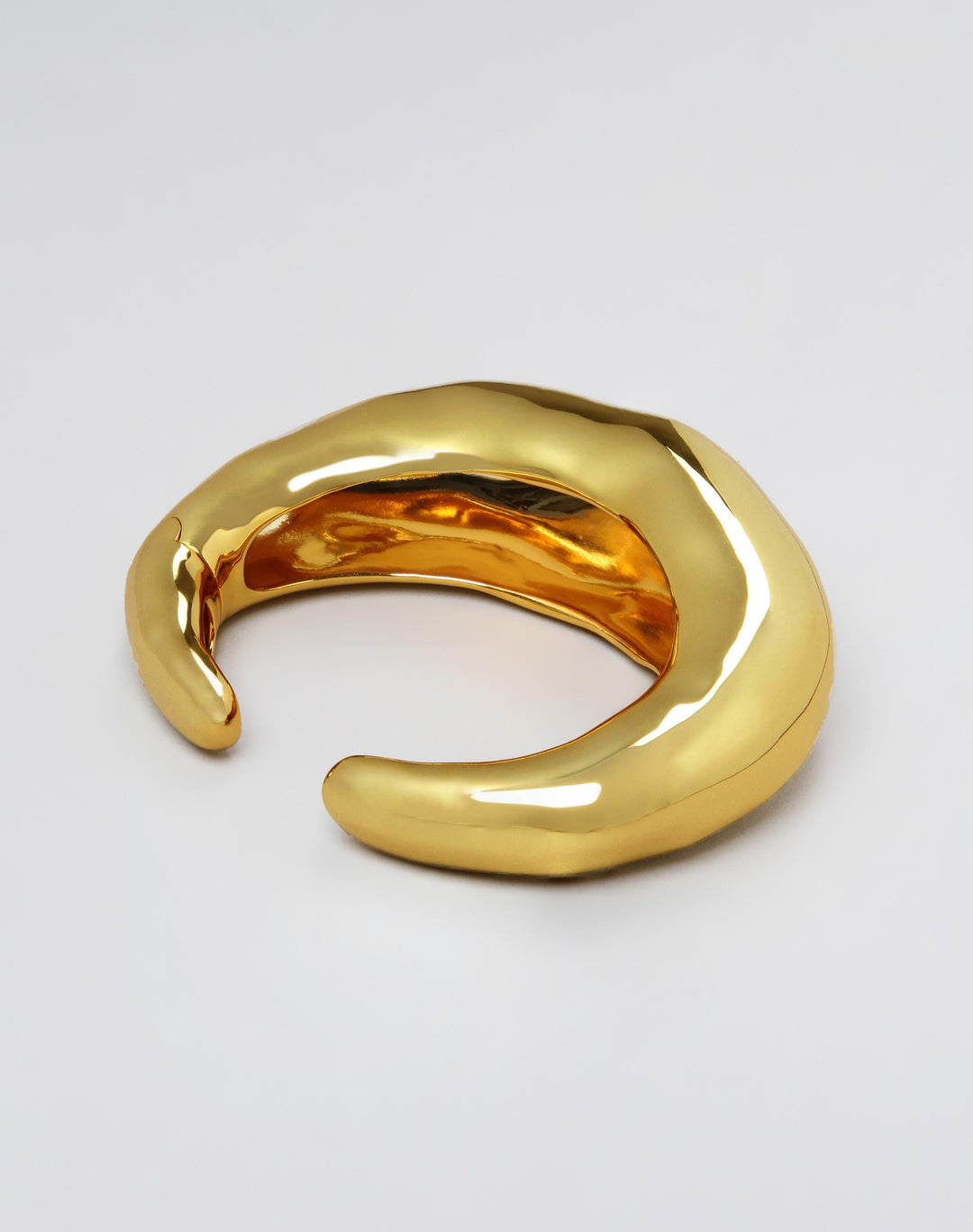 Large Molten Hinged Cuff- Gold